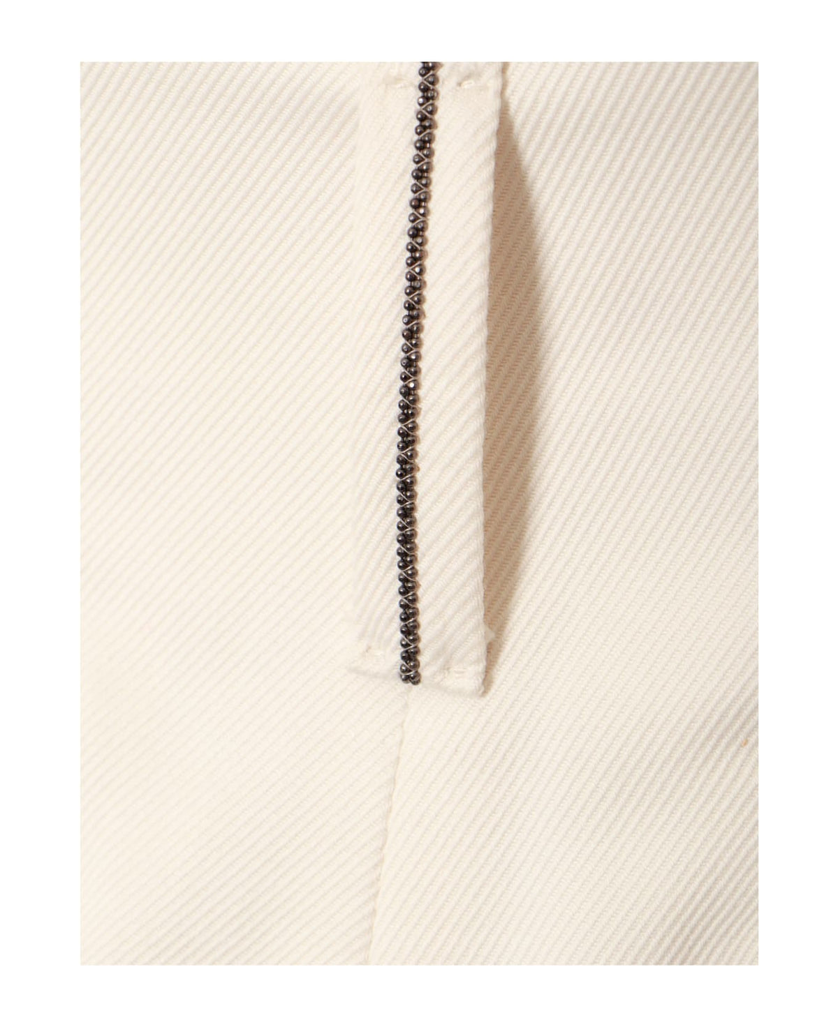 BRUNELLO CUCINELLI WOMEN'S OFF WHITE PLEATED HIGH WAIST PANTS