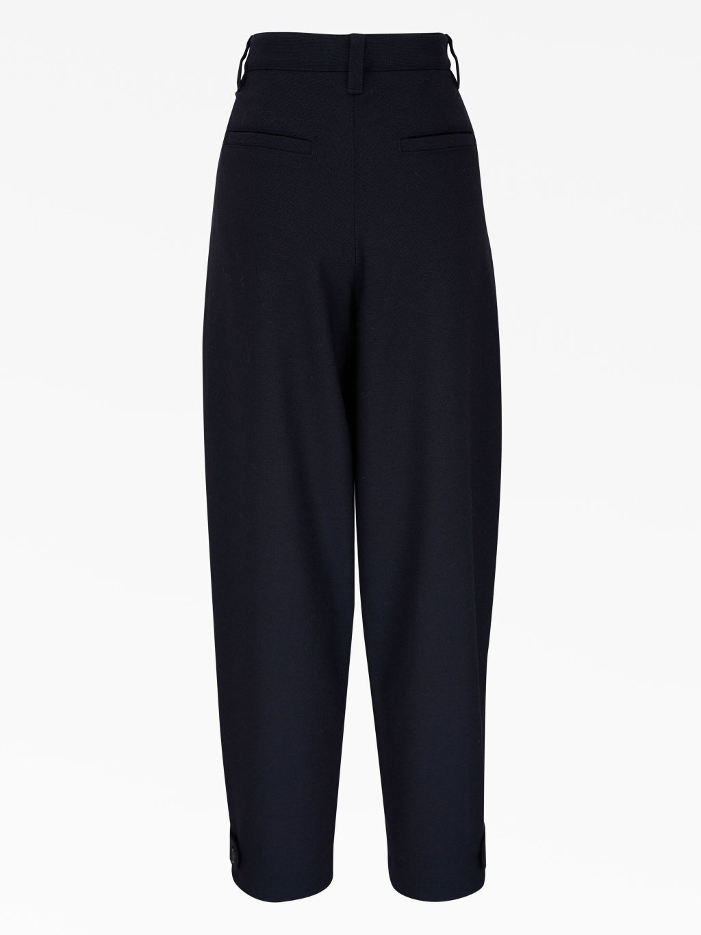 BRUNELLO CUCINELLI WOMEN'S DARK BLUE WOOL TROUSERS