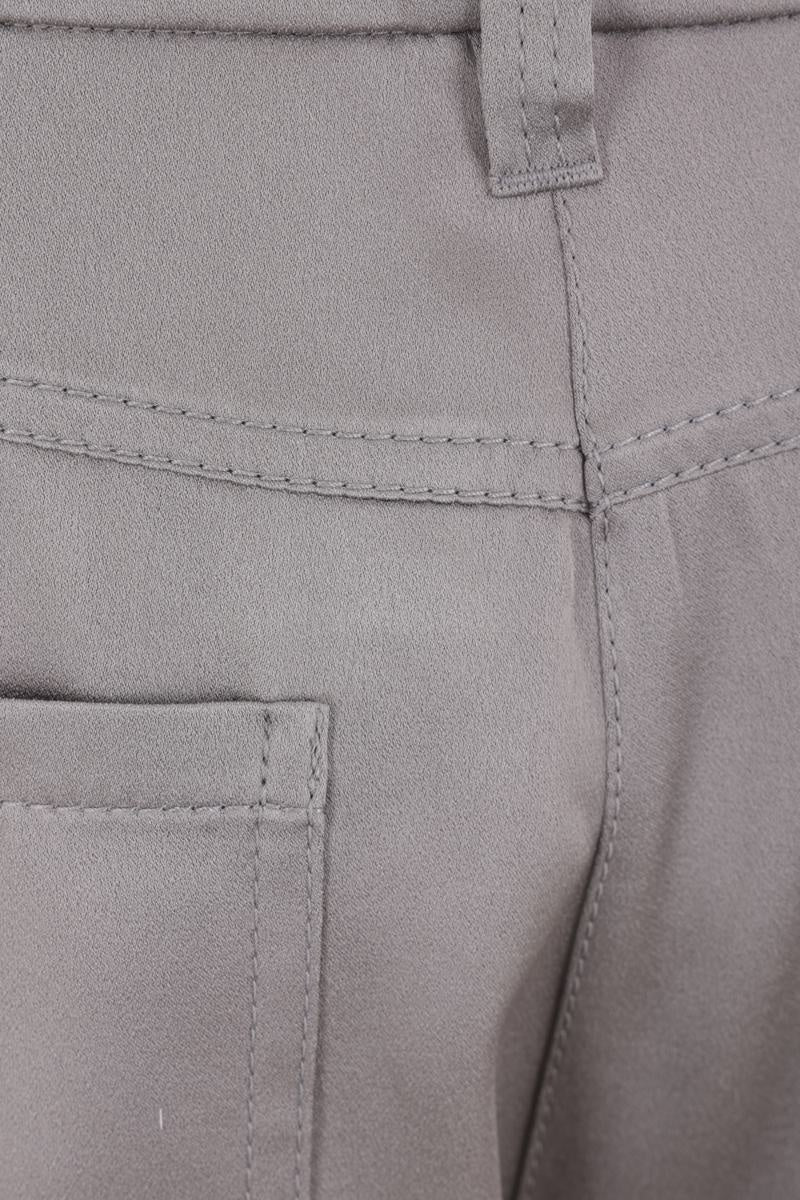BRUNELLO CUCINELLI WOMEN'S IRON WIDE-LEG TAILORED TROUSERS