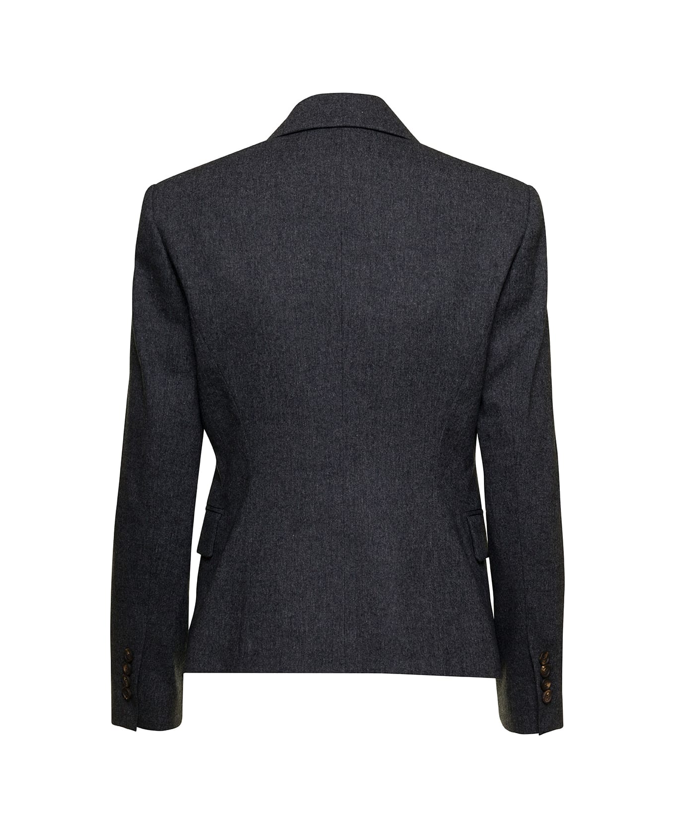 BRUNELLO CUCINELLI WOMEN'S DARK GREY TAILORED BLAZER