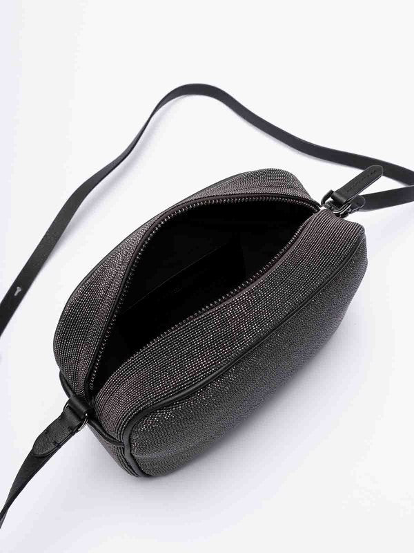BRUNELLO CUCINELLI WOMEN'S BLACK LEATHER BEADED BAG