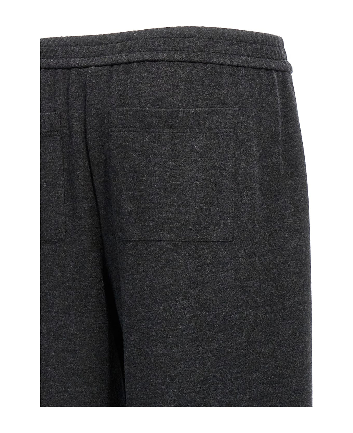 BRUNELLO CUCINELLI WOMEN'S DARK GREY WOOL BLEND RELAXED TROUSERS