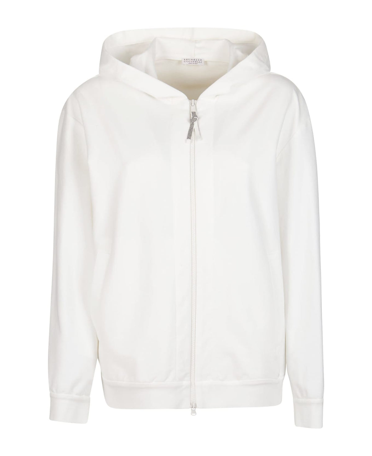 BRUNELLO CUCINELLI WOMEN'S NATURAL COTTON ZIP HOODIE