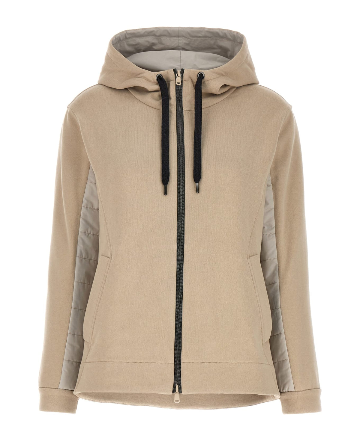 BRUNELLO CUCINELLI WOMEN'S TALC COTTON ZIP HOODIE