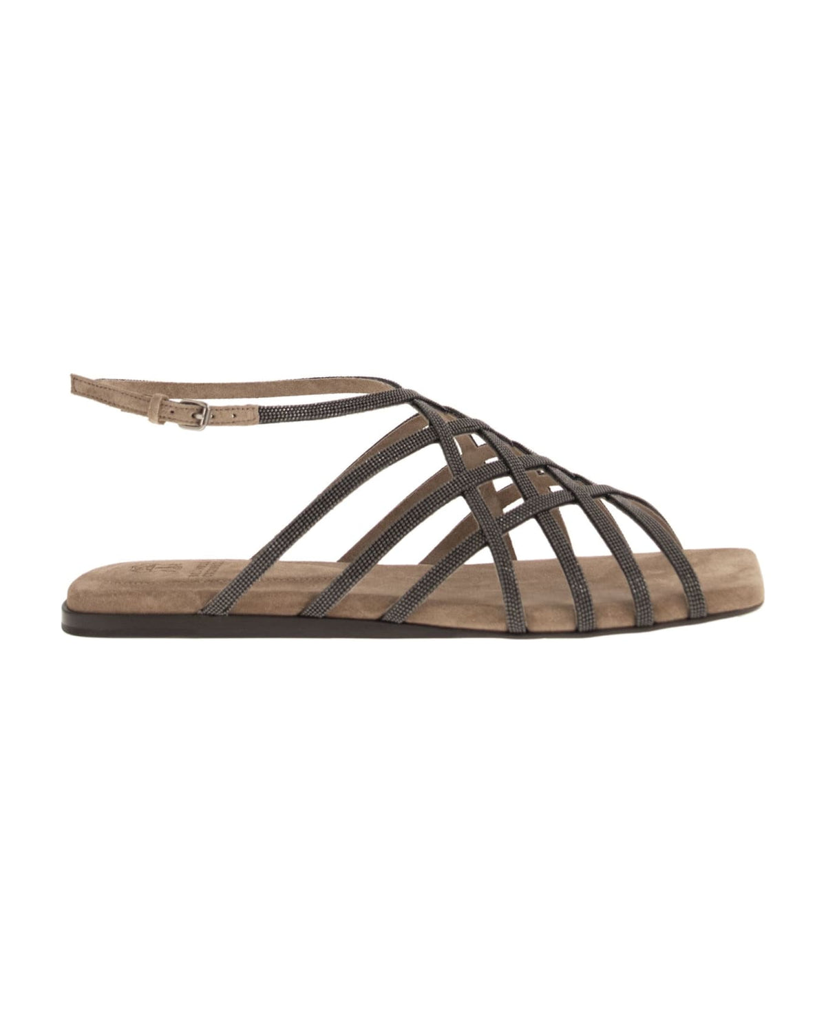 BRUNELLO CUCINELLI WOMEN'S NEW ICE LEATHER STRAPPY SANDAL SHOE