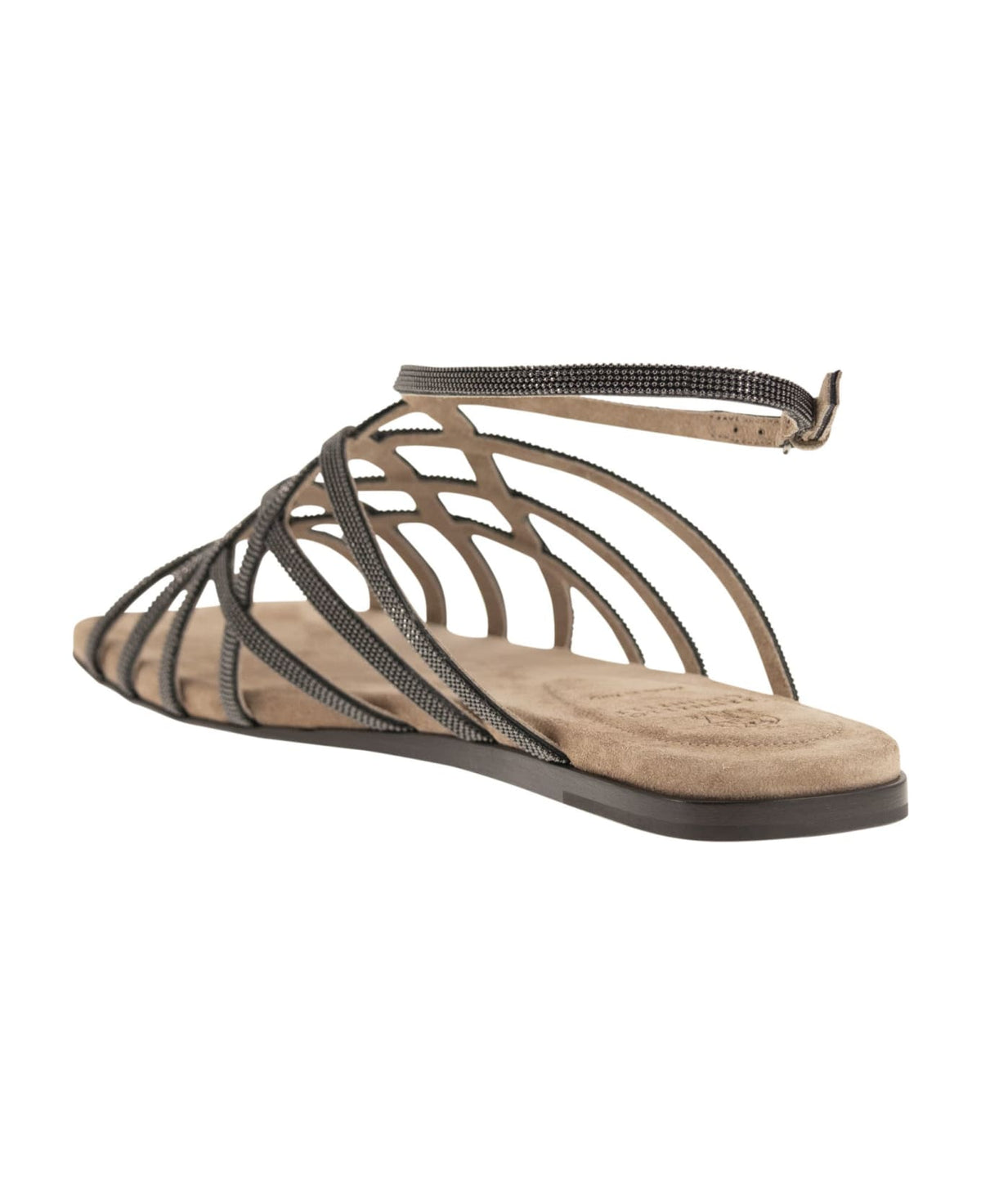 BRUNELLO CUCINELLI WOMEN'S NEW ICE LEATHER STRAPPY SANDAL SHOE