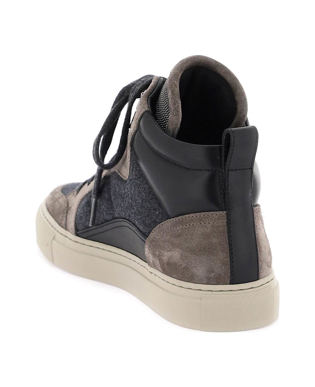 BRUNELLO CUCINELLI WOMEN'S OXIDE LEATHER HIGH TOP SNEAKER