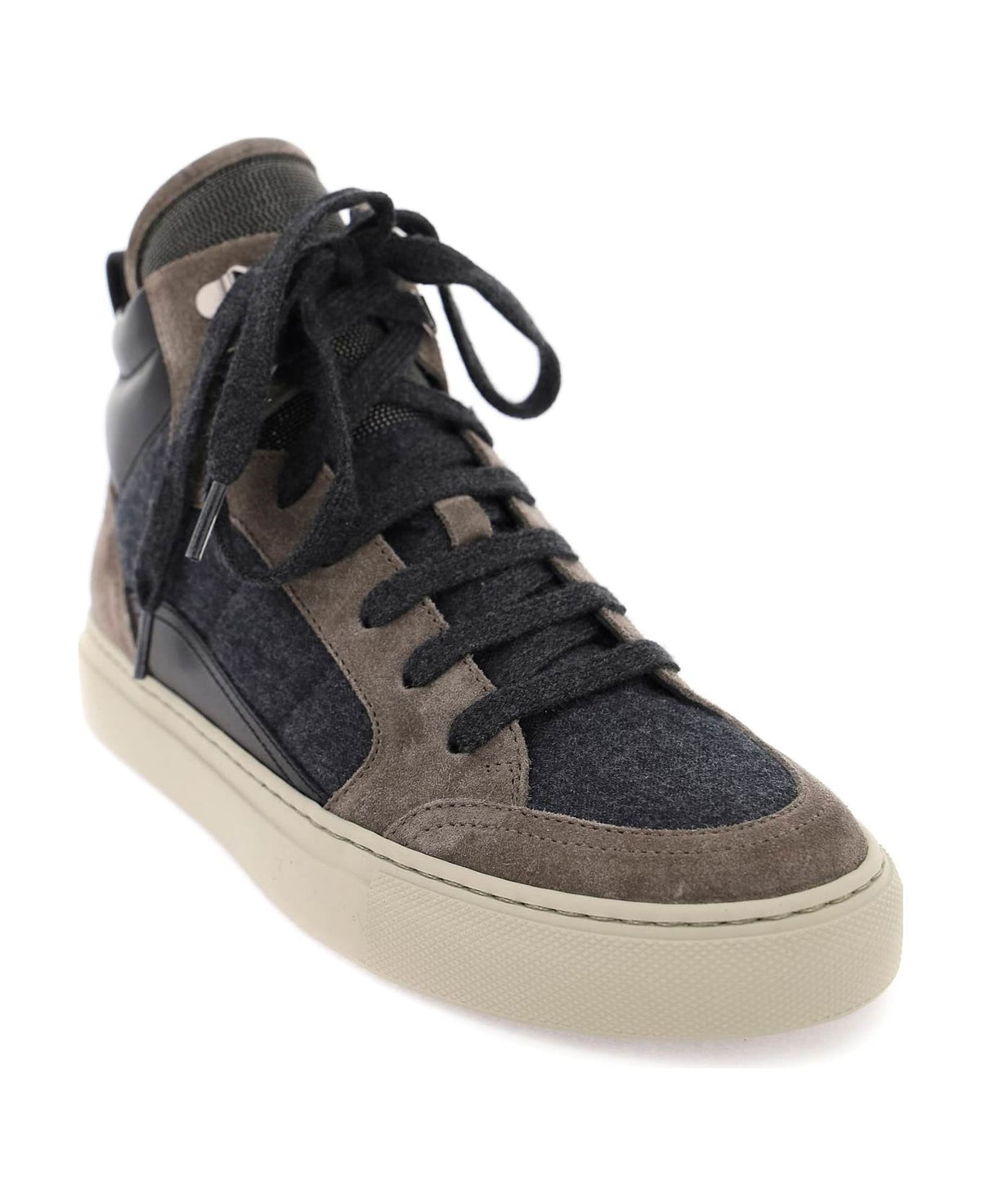 BRUNELLO CUCINELLI WOMEN'S OXIDE LEATHER HIGH TOP SNEAKER