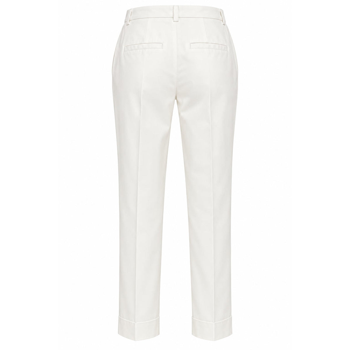 Peserico White High Waist Straight Leg Trousers Pants