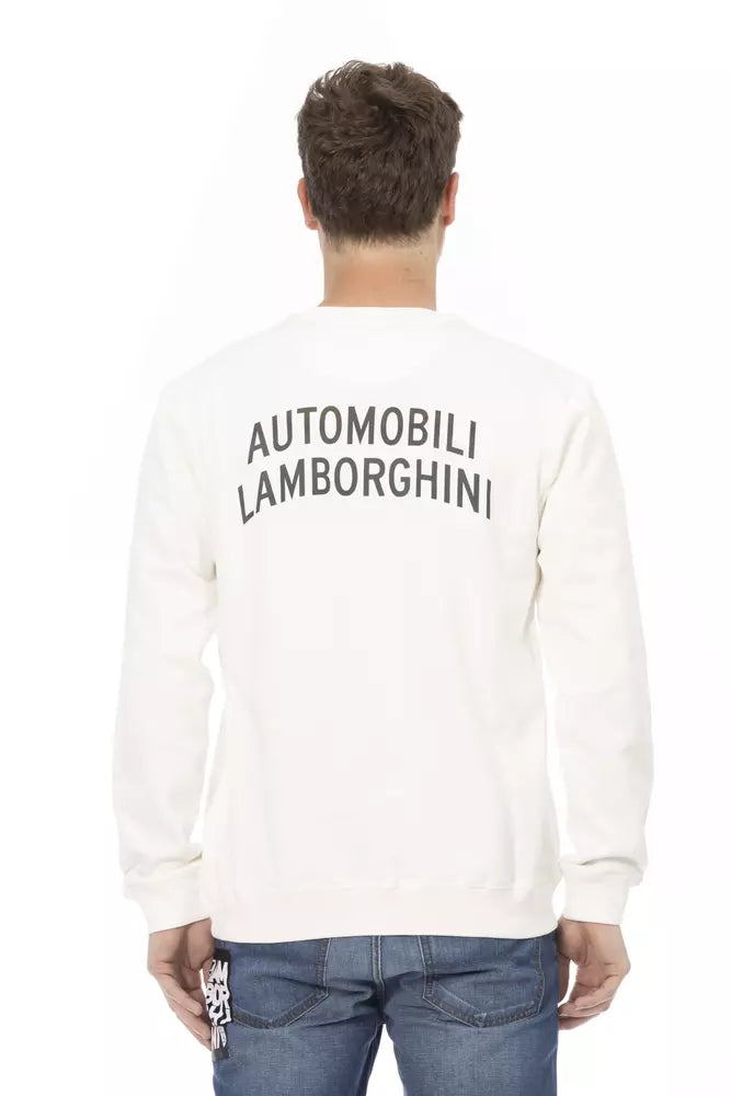 Automobili Lamborghini White Cotton Men's Sweater