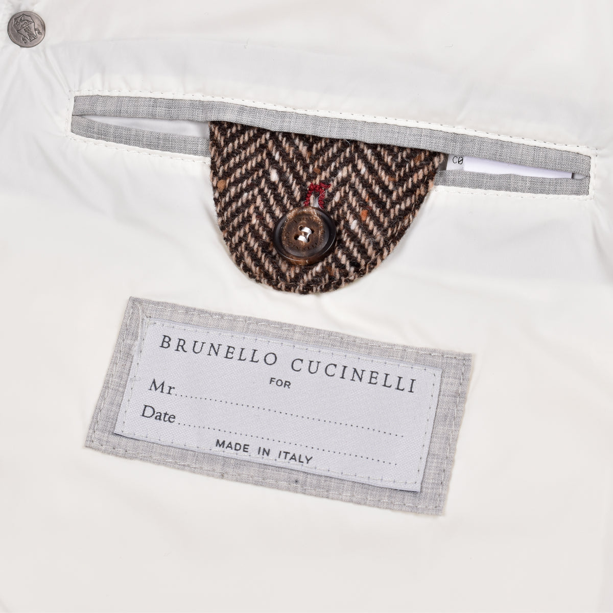 BRUNELLO CUCINELLI MEN'S BROWN WHITE WOOL SLEEVELESS VEST
