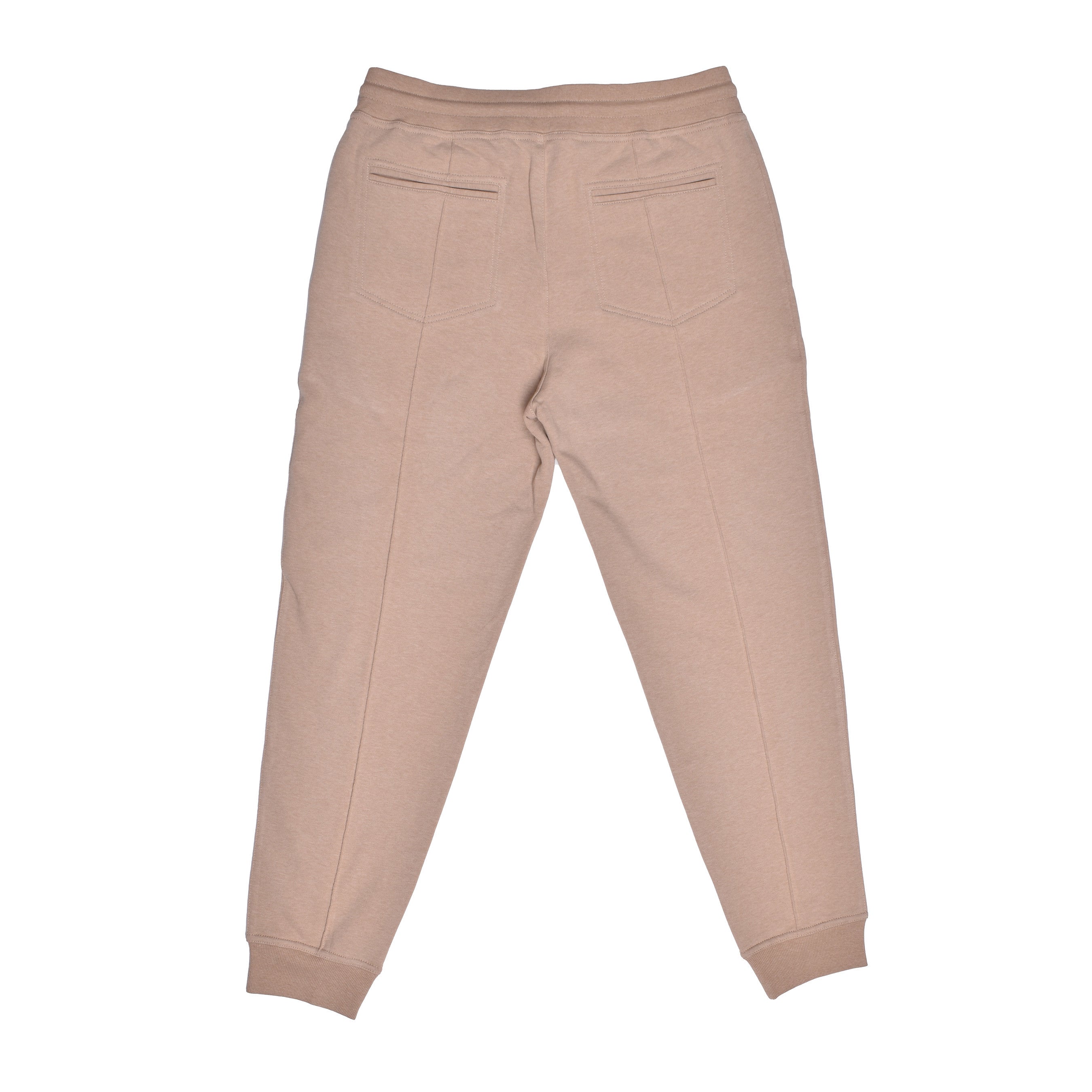 BRUNELLO CUCINELLI MEN'S BEIGE TAILORED SWEATPANTS WITH DRAWSTRING