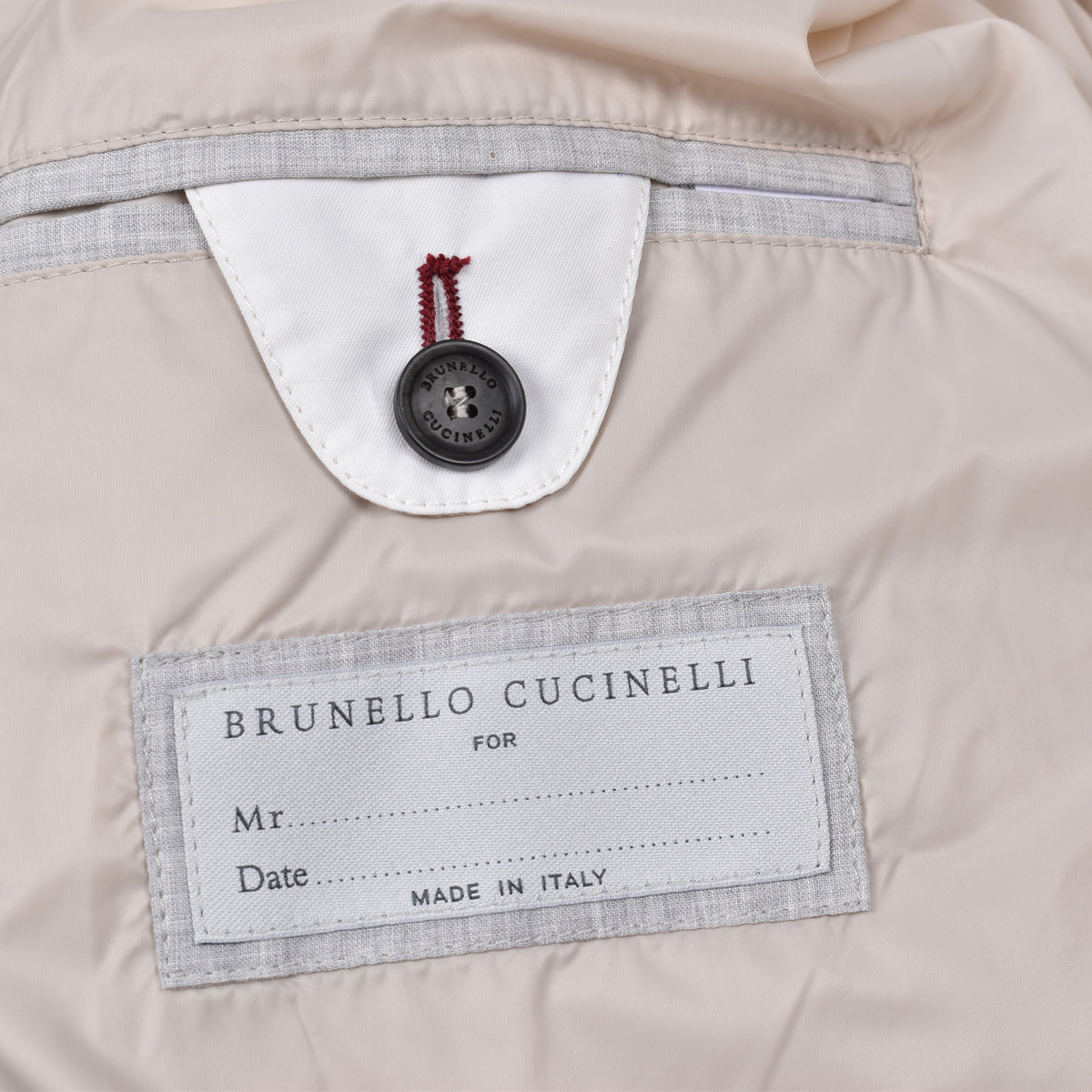 BRUNELLO CUCINELLI MEN'S WHITE QUILTED DOWN JACKET