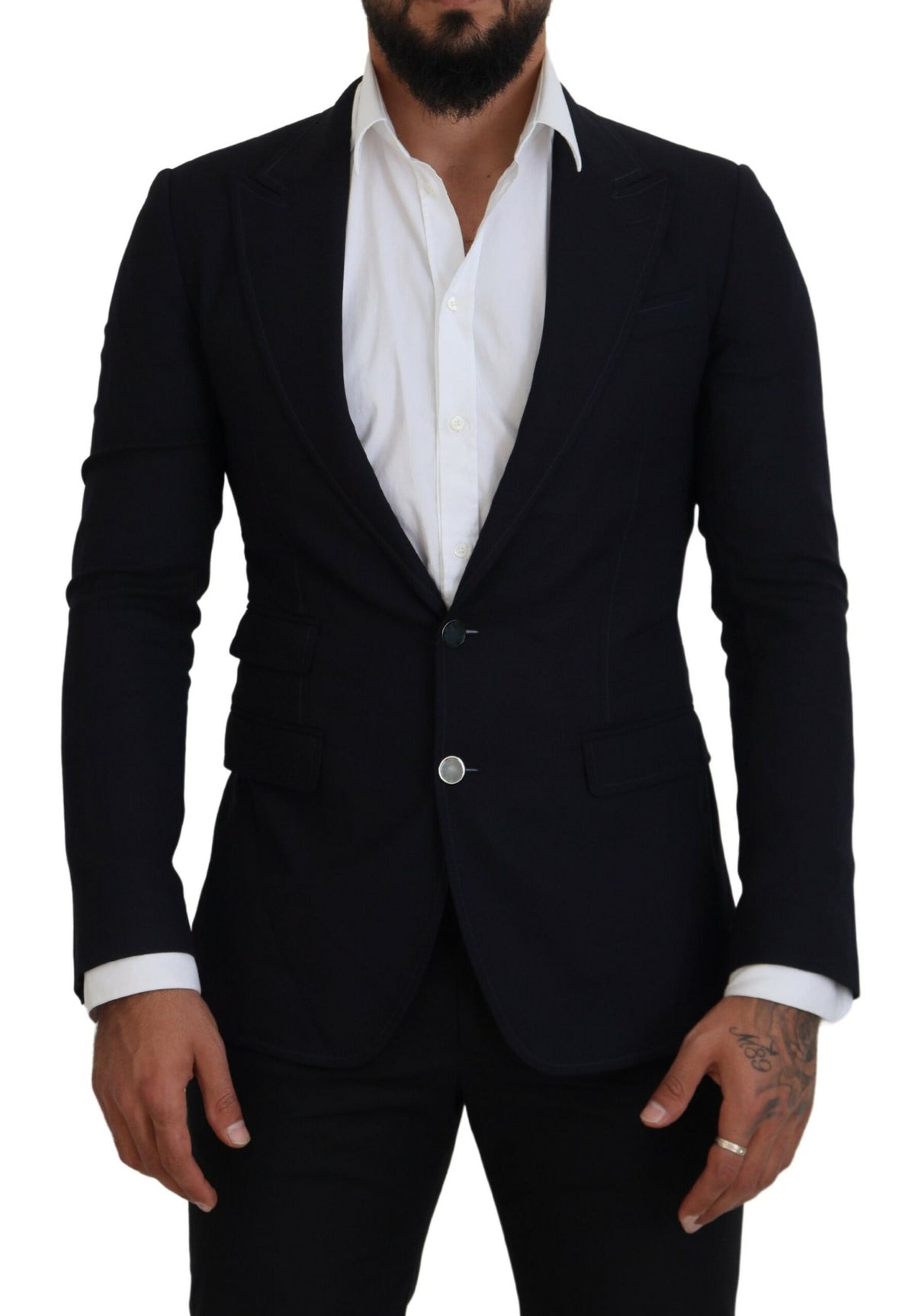 Dolce & Gabbana Blue Wool Formal Taormina Blazer