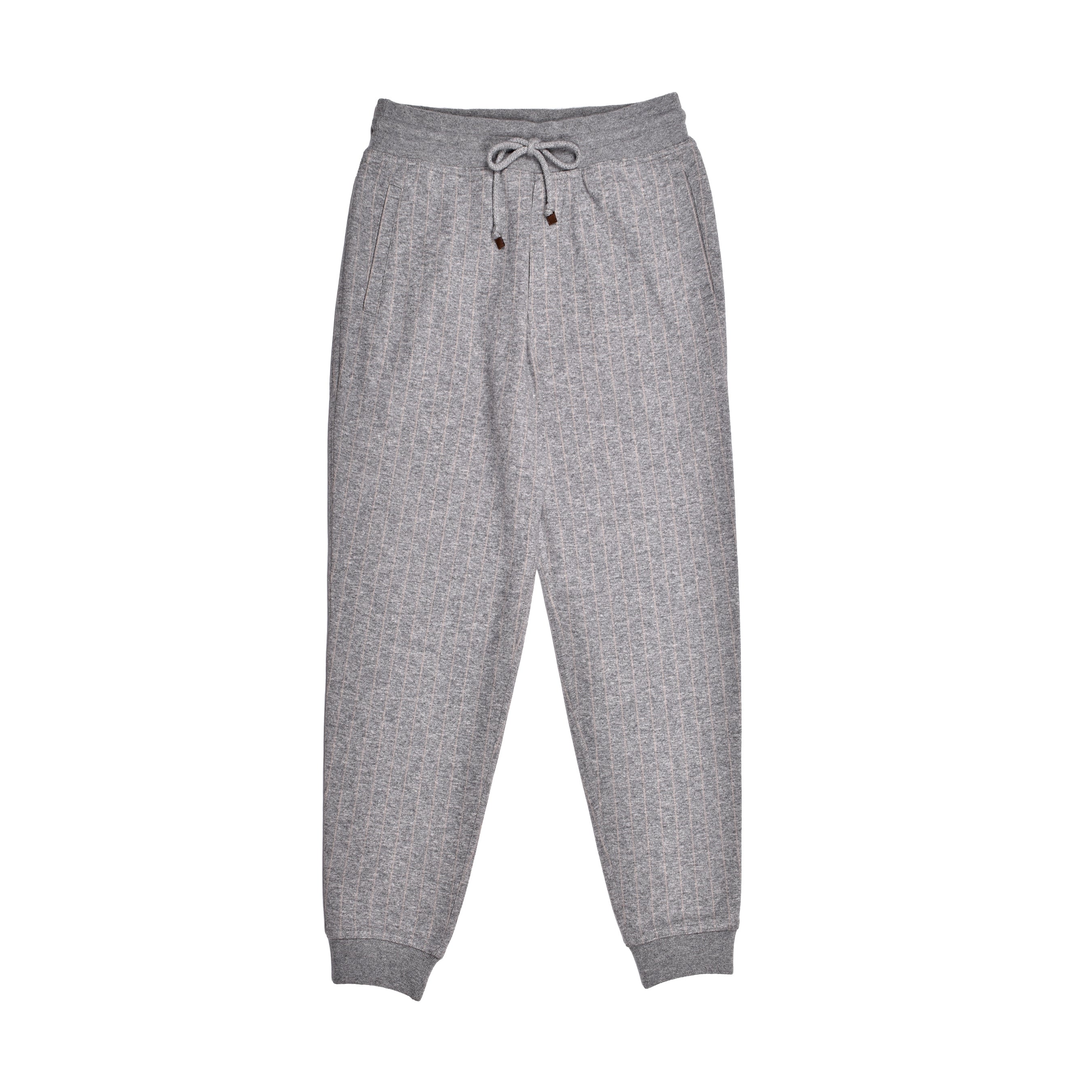BRUNELLO CUCINELLI MEN'S PEARL GREY CASHMERE BLEND TROUSERS
