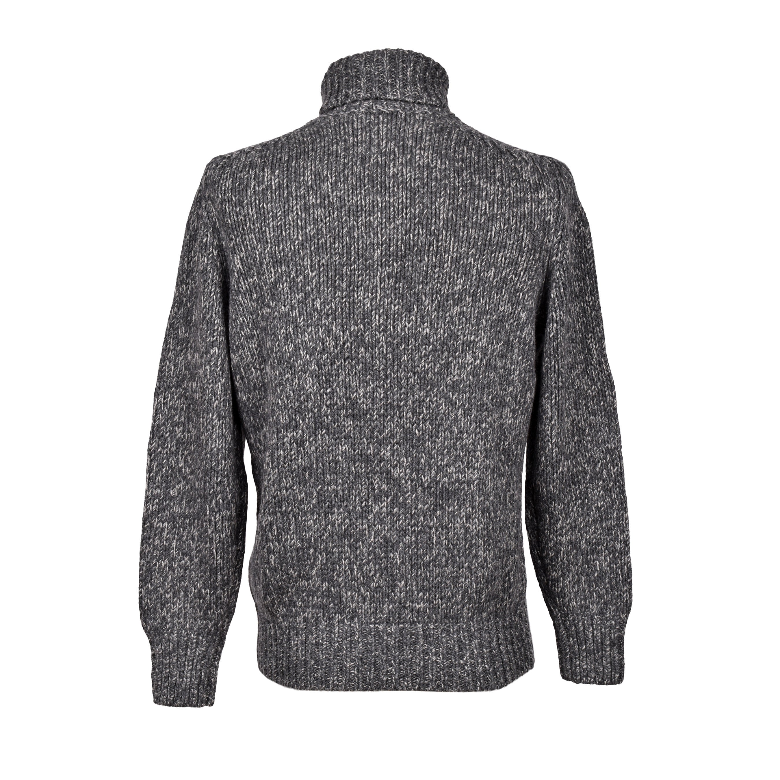 BRUNELLO CUCINELLI MEN'S GRAY CASHMERE CABLE KNIT TURTLENECK