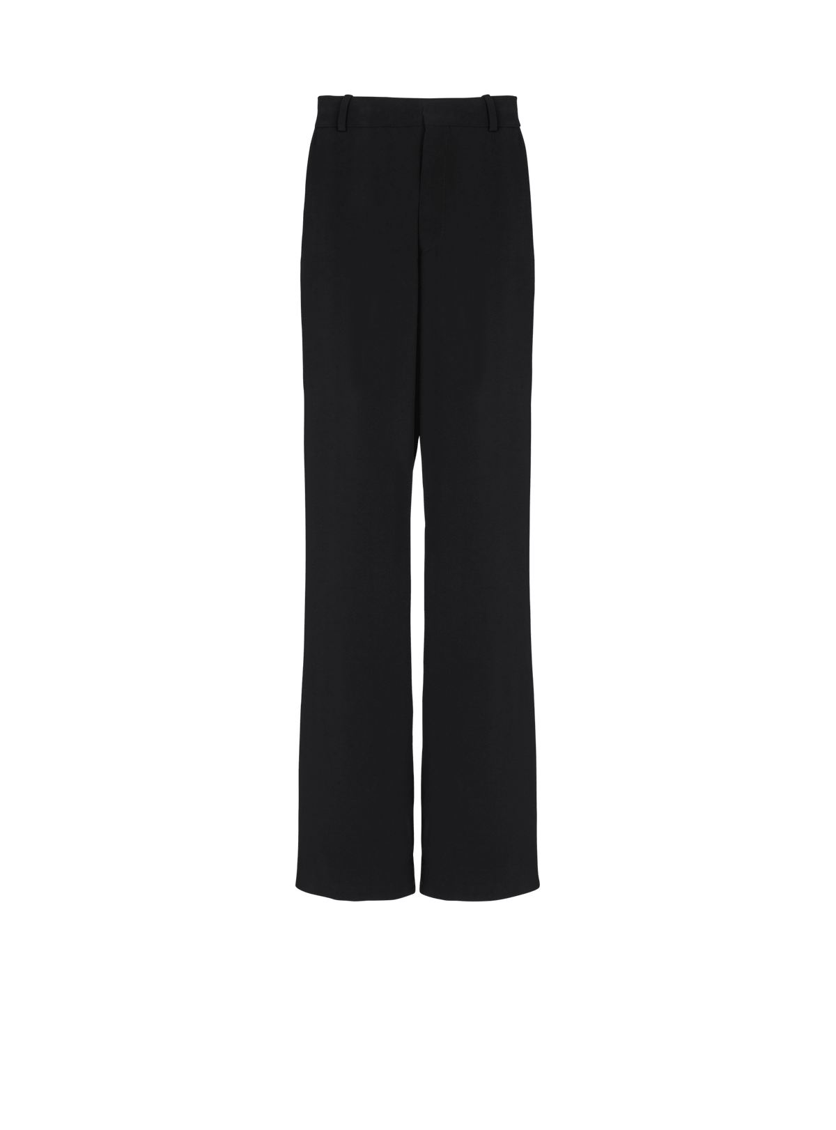 BALMAIN MEN'S BLACK CREPE LOOSE TROUSERS