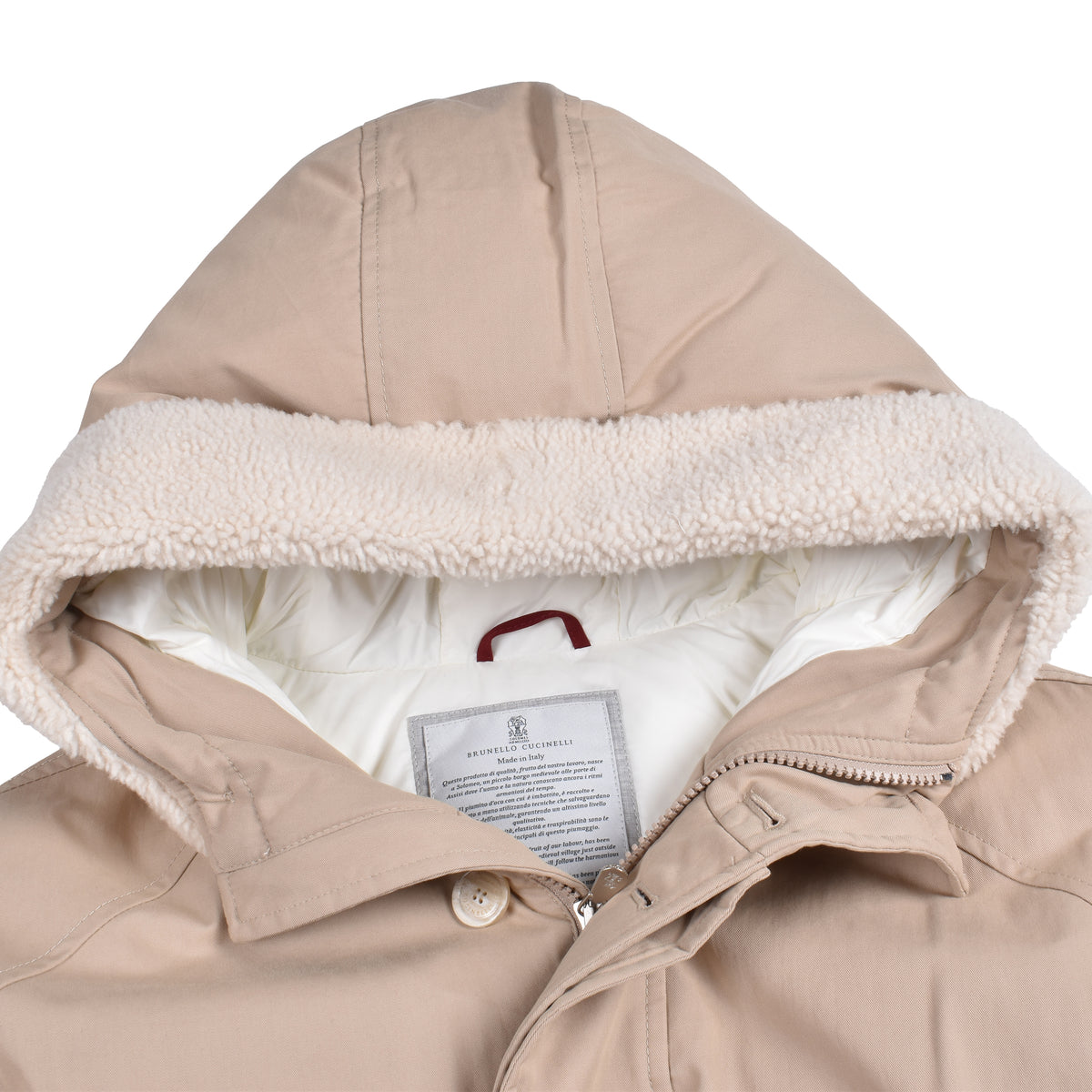 BRUNELLO CUCINELLI MEN'S SAND QUILTED PARKA JACKET