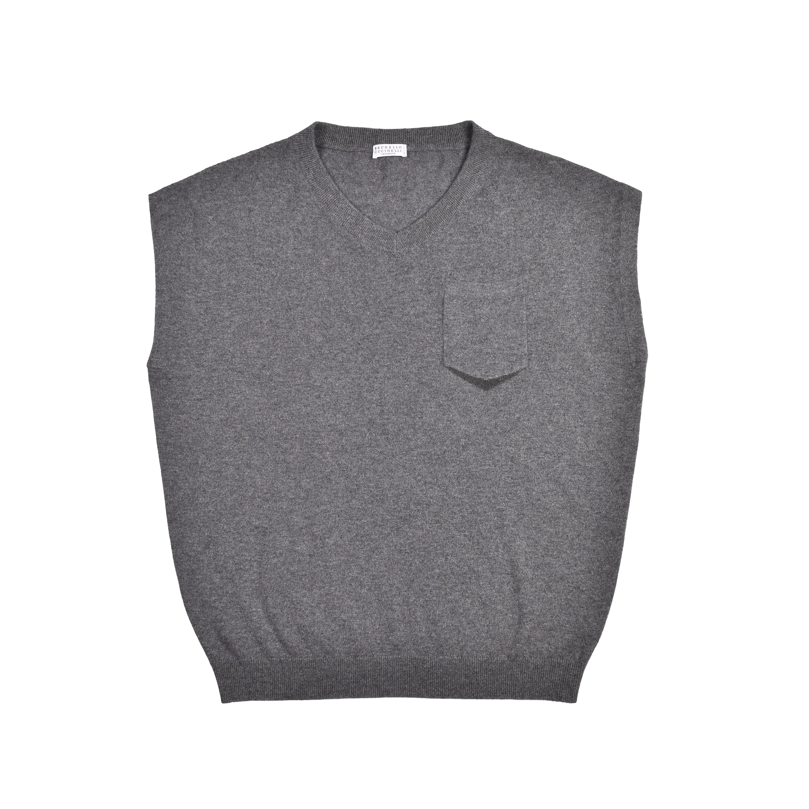 BRUNELLO CUCINELLI WOMEN'S GRAY CASHMERE SHORT-SLEEVE SWEATER