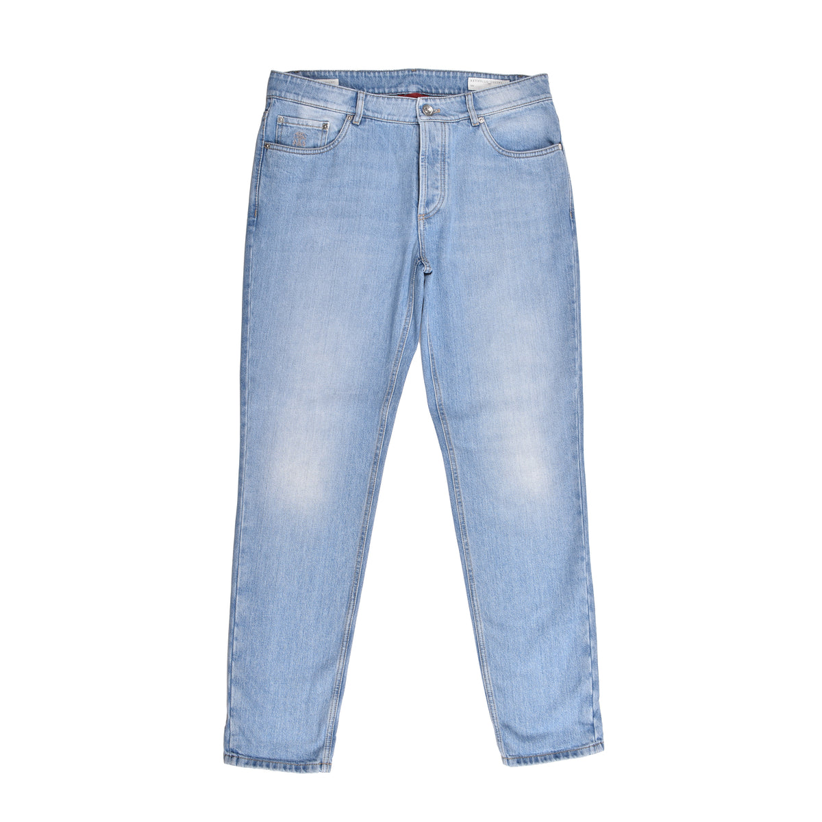 BRUNELLO CUCINELLI MEN'S LIGHT BLUE TRADITIONAL TROUSERS