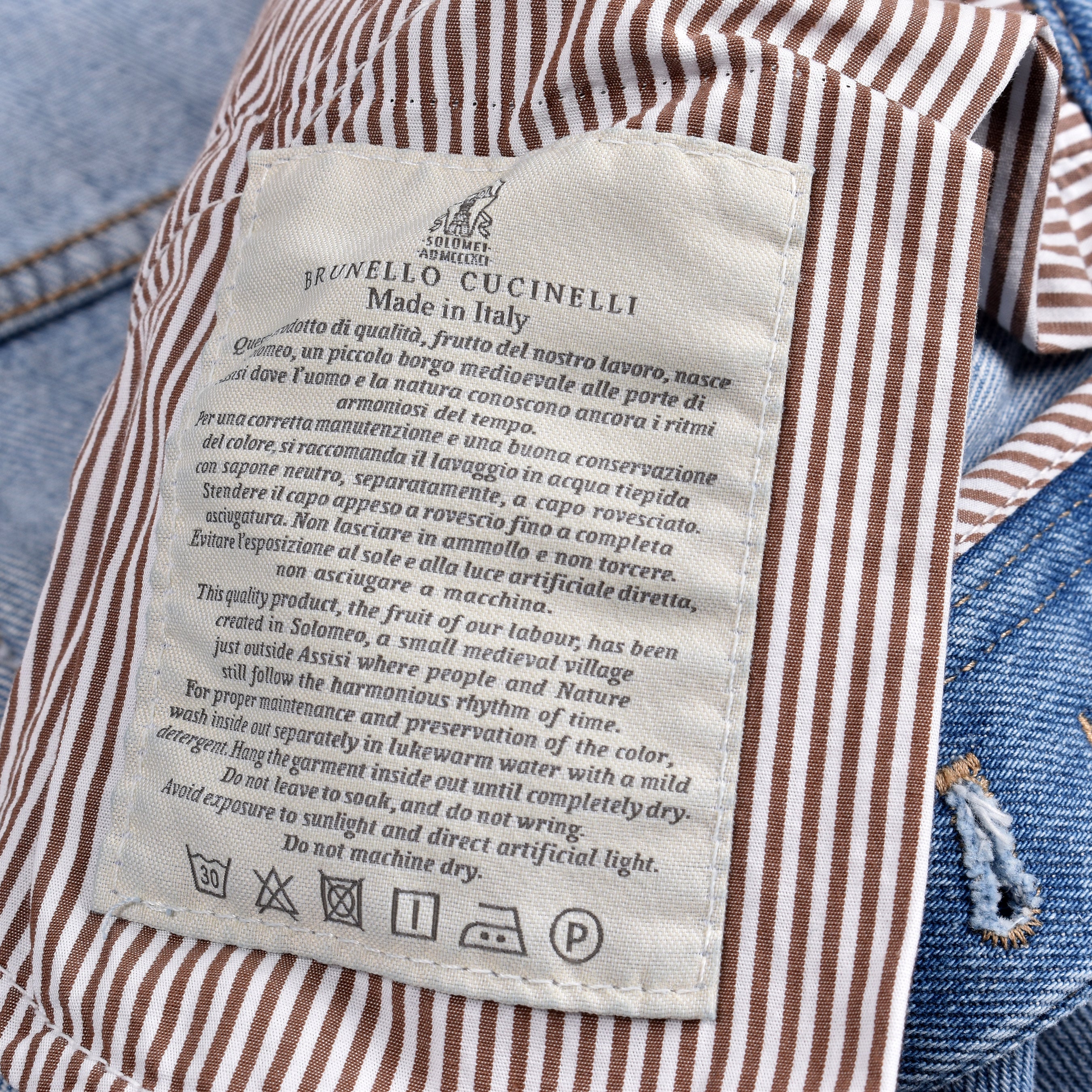 BRUNELLO CUCINELLI MEN'S LIGHT DENIM TRADITIONAL FIT JEANS