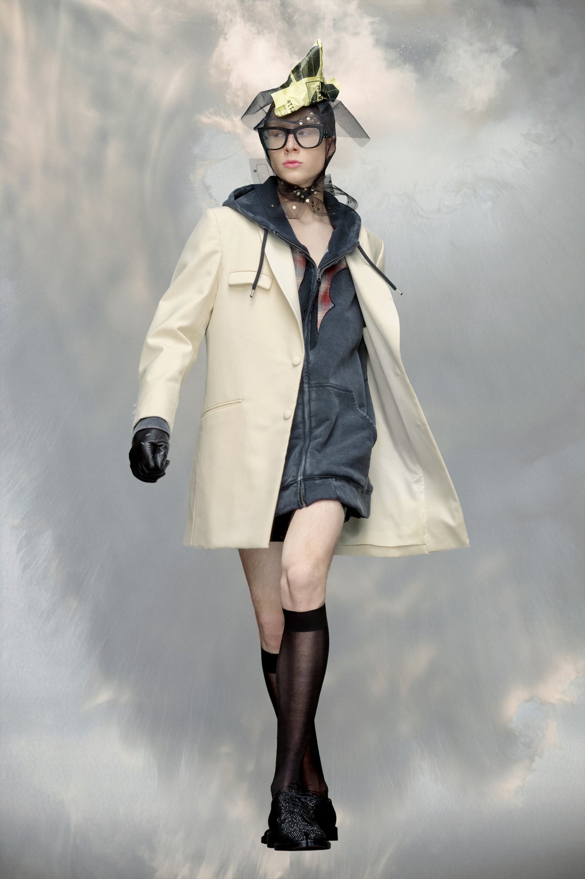 MAISON MARGIELA MEN'S OFF-WHITE TAILORED JACKET