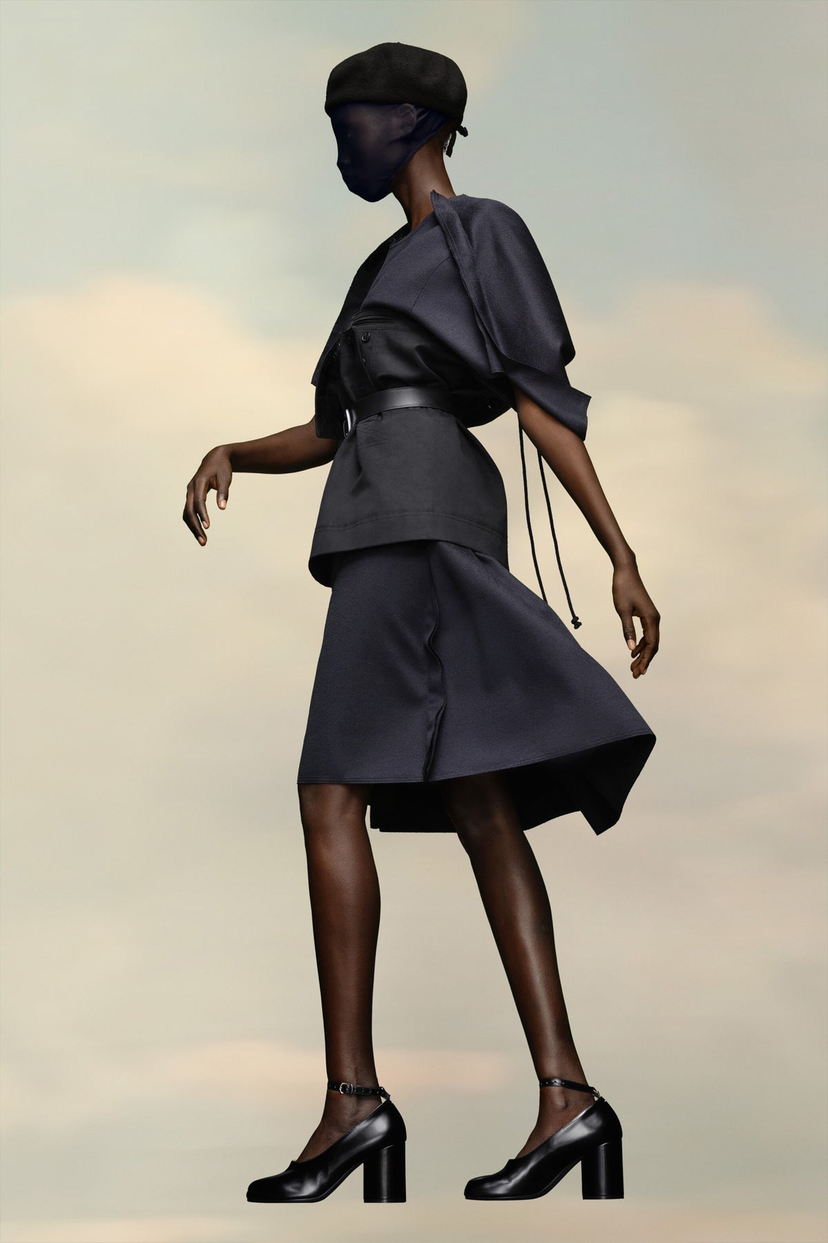 MAISON MARGIELA WOMEN'S BLACK STRUCTURED CORSET SKIRT