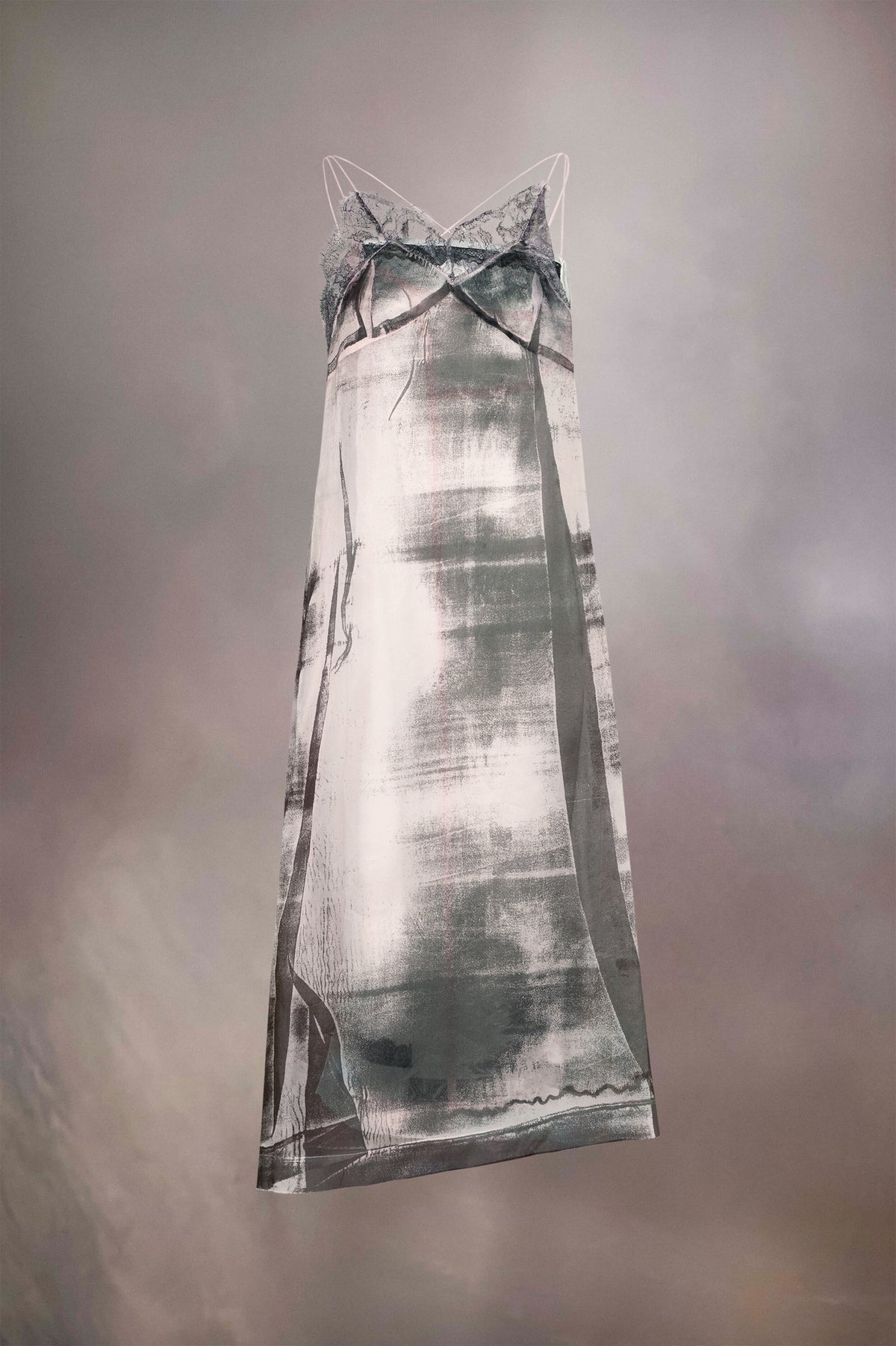 MAISON MARGIELA WOMEN'S PISTACHIO LILAC LACE MIDI DRESS