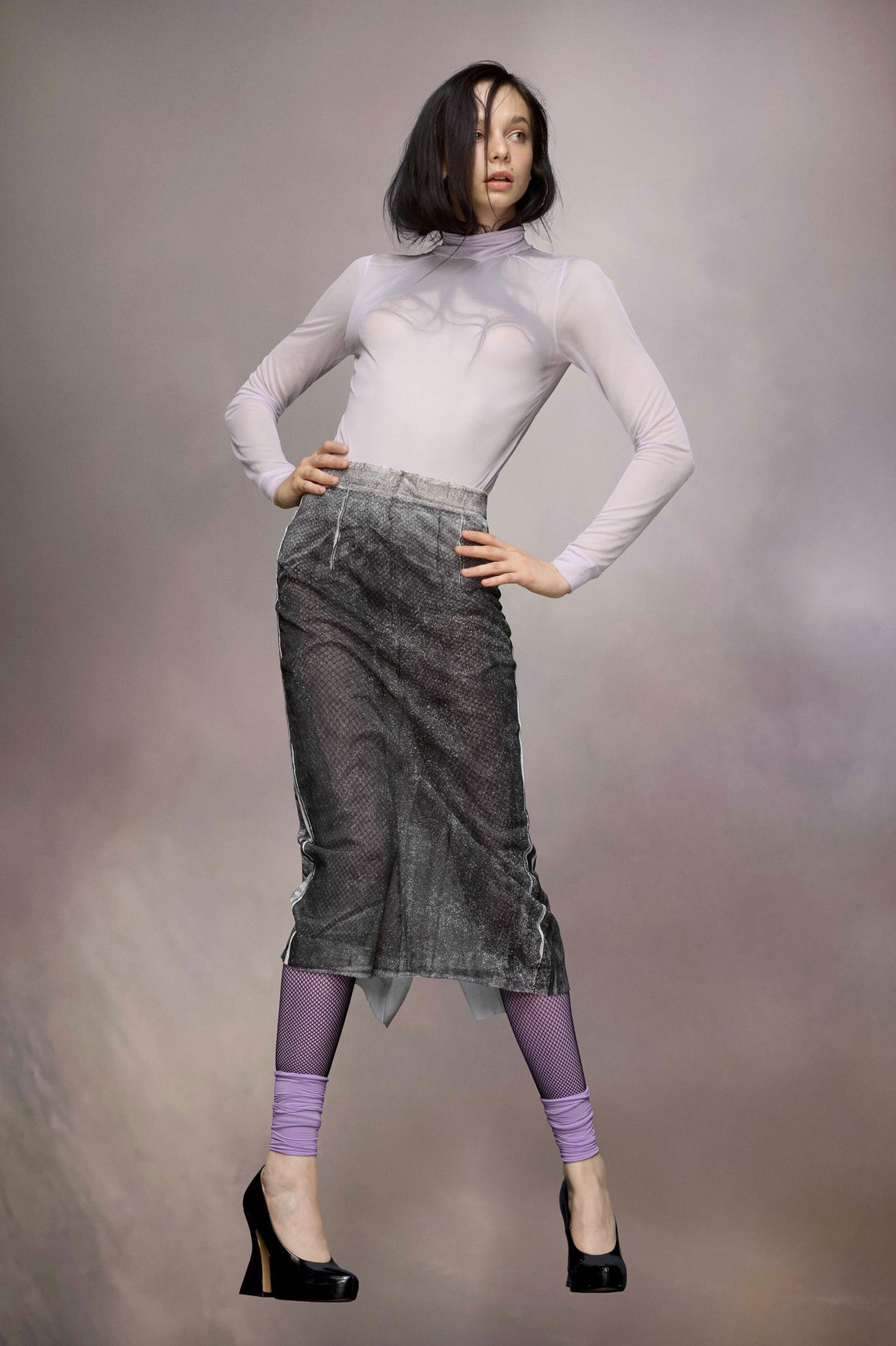 MAISON MARGIELA WOMEN'S LILAC TURTLENECK BODYSUIT
