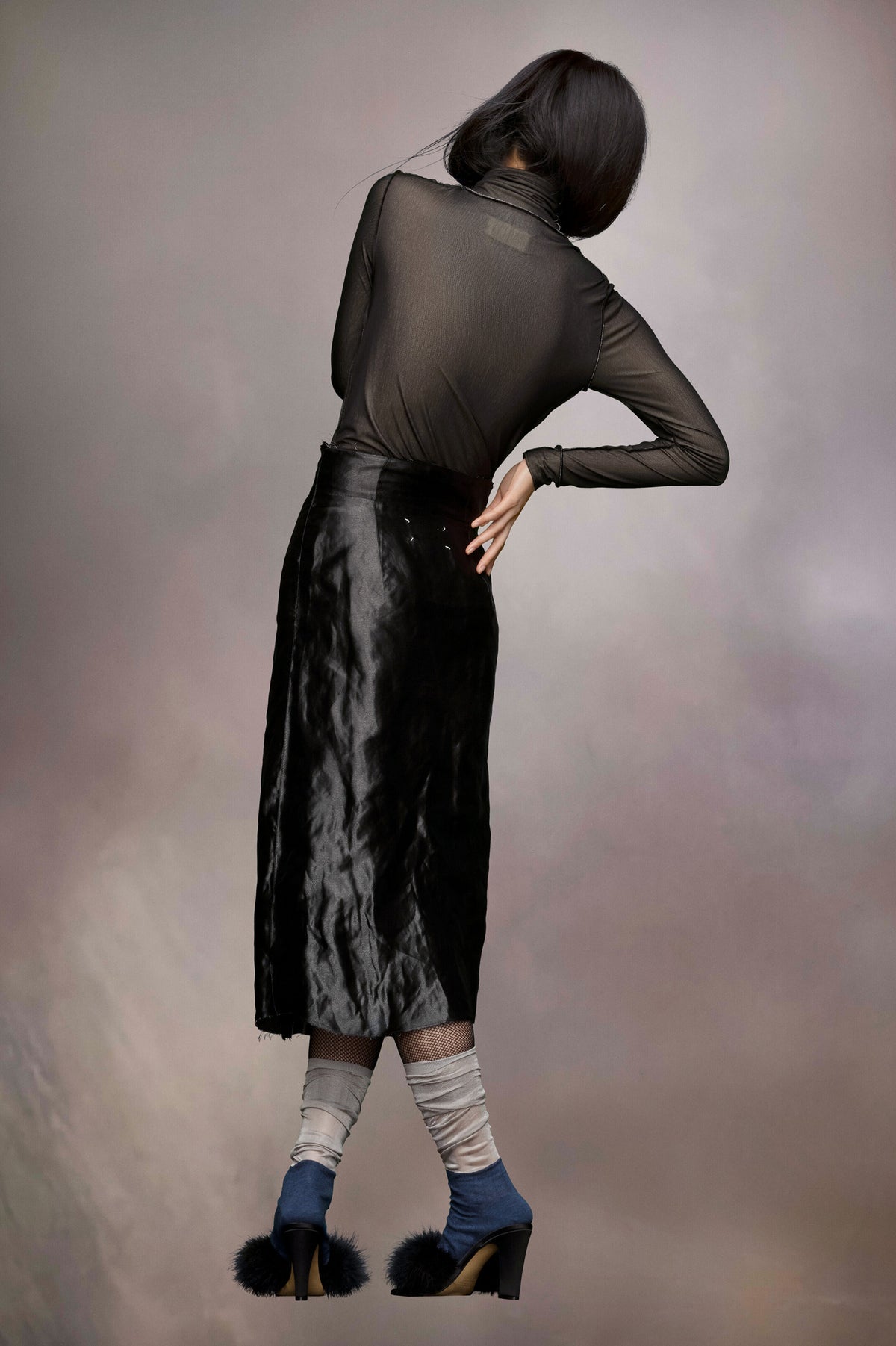 MAISON MARGIELA WOMEN'S BLACK TURTLENECK BODYSUIT