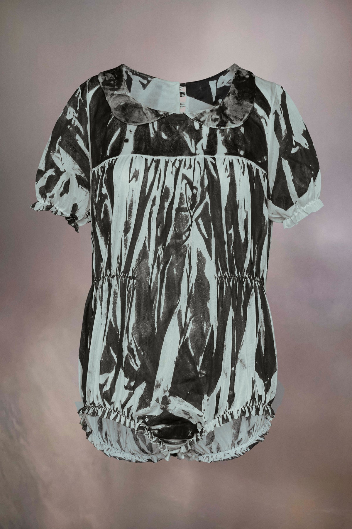 MAISON MARGIELA WOMEN'S LIGHT GREEN BLACK PRINTED ROMPER