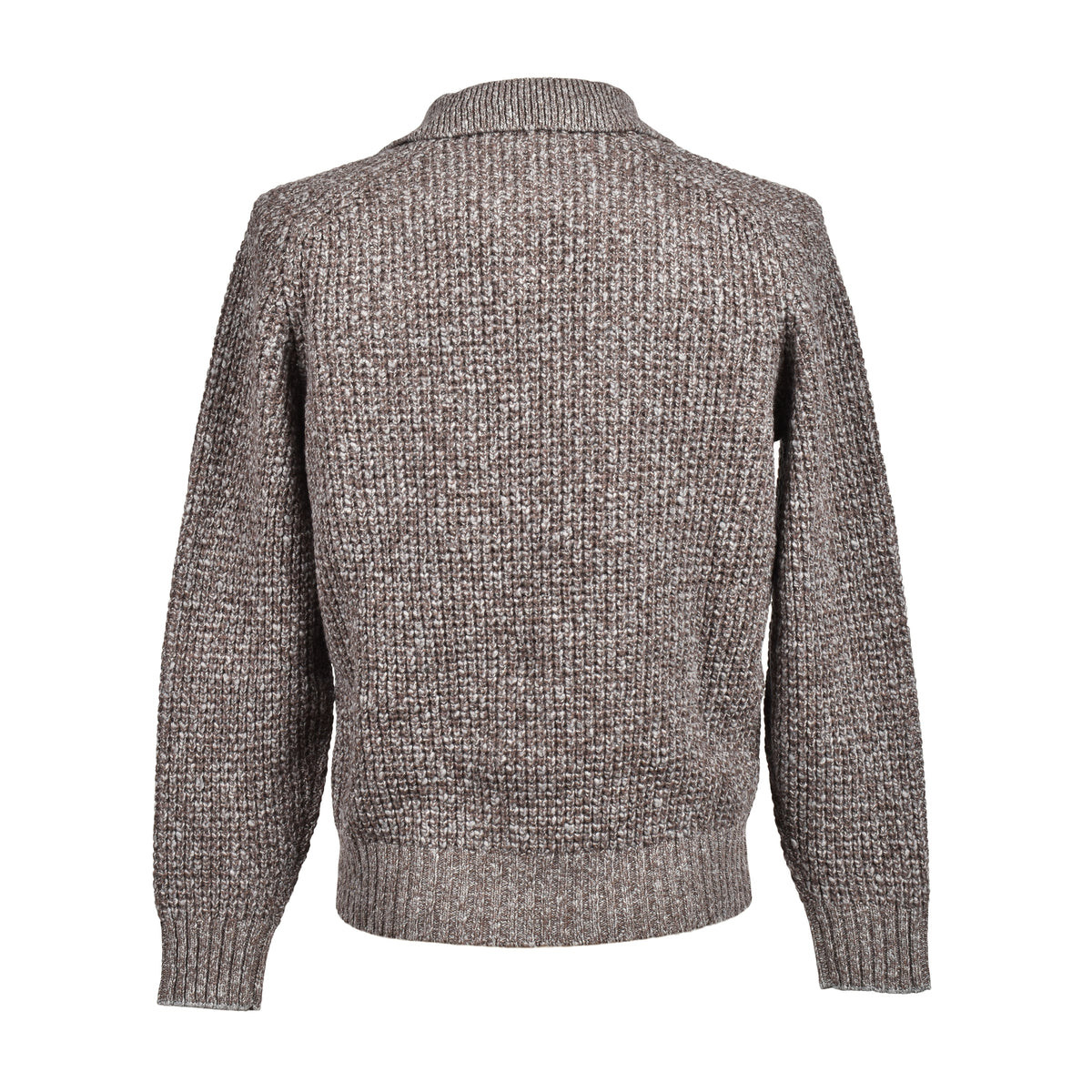 BRUNELLO CUCINELLI MEN'S BROWN CASHMERE KNIT SWEATER