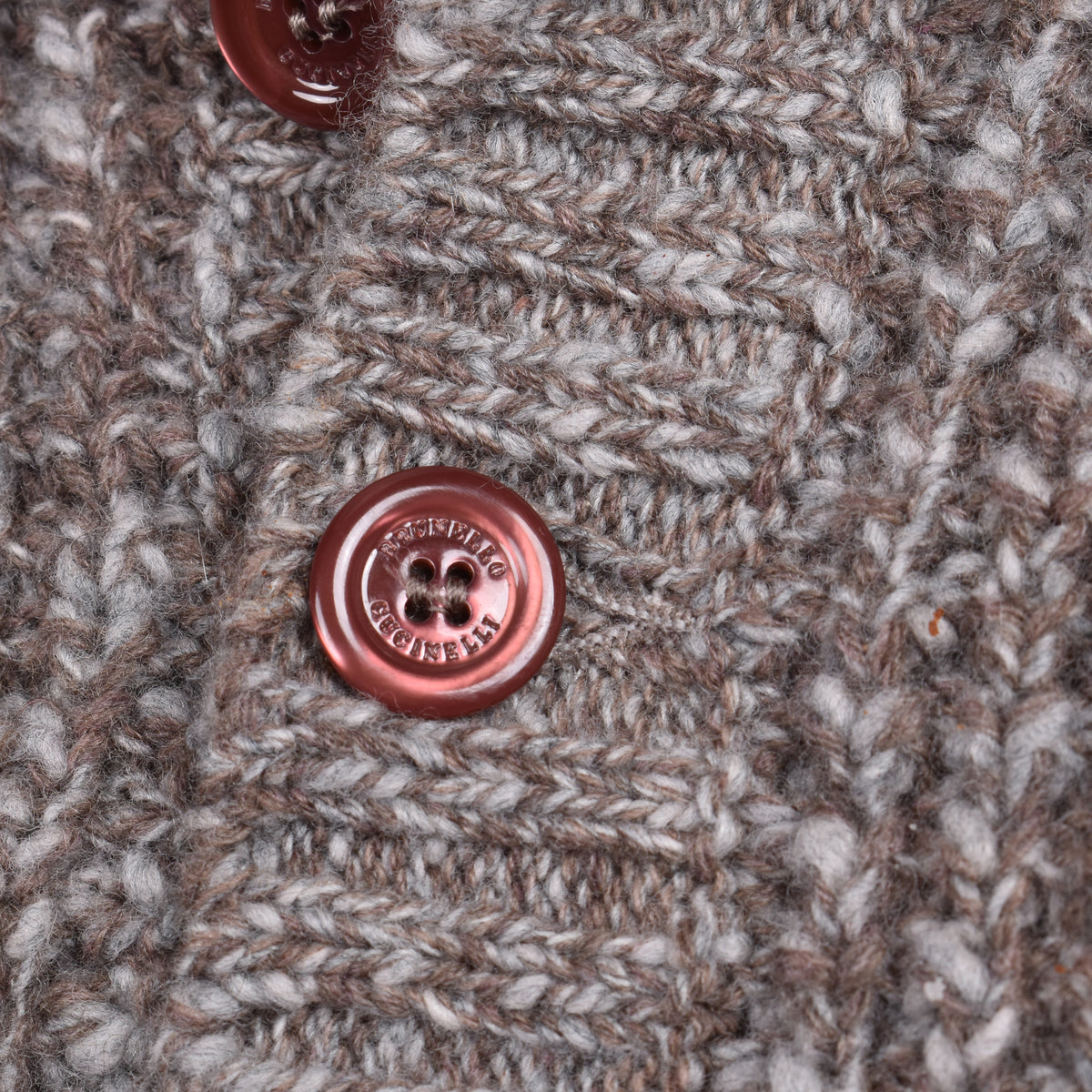 BRUNELLO CUCINELLI MEN'S BROWN CASHMERE KNIT SWEATER