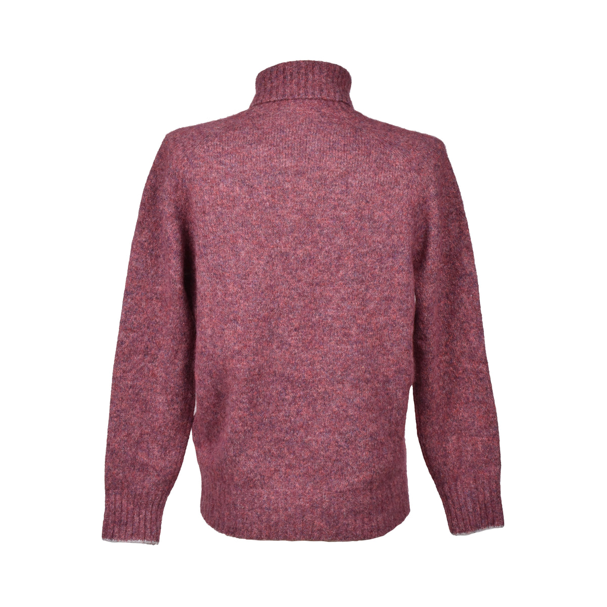 BRUNELLO CUCINELLI MEN'S PURPLE WOOL BLEND TURTLENECK SWEATER