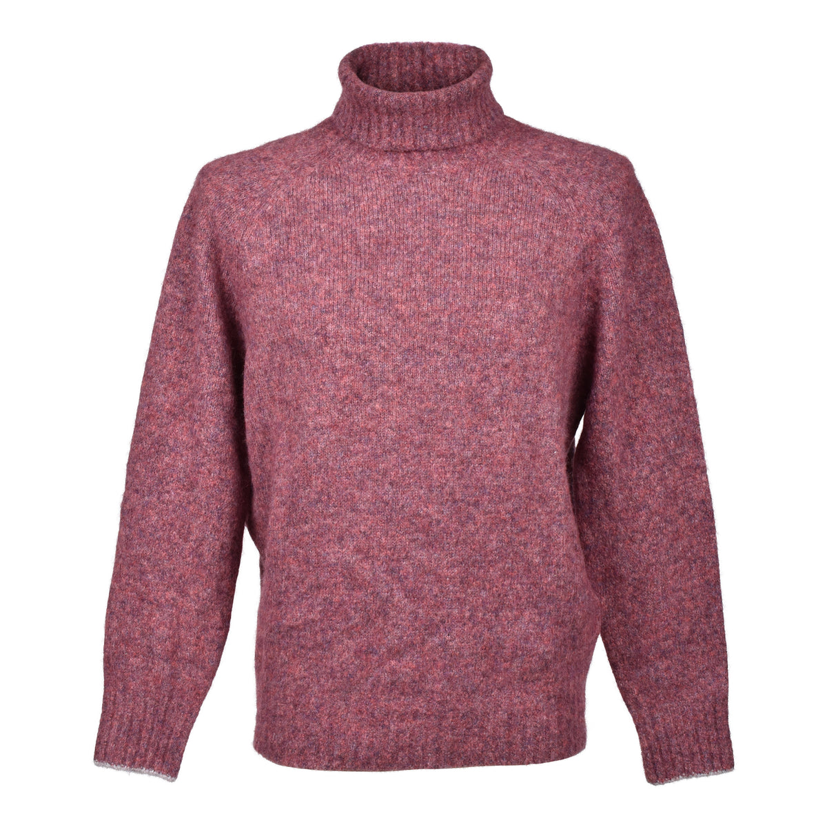 BRUNELLO CUCINELLI MEN'S PURPLE WOOL BLEND TURTLENECK SWEATER
