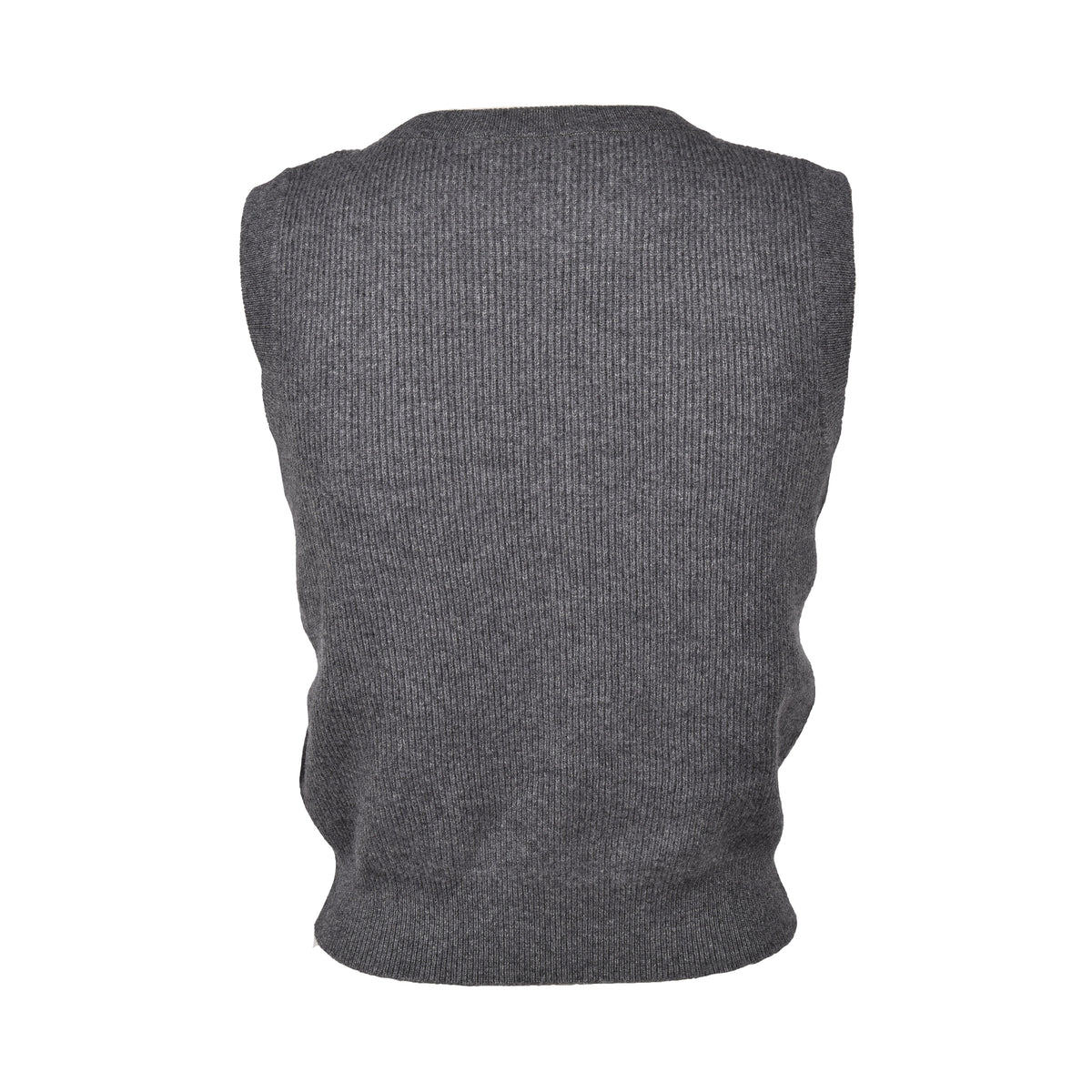 BRUNELLO CUCINELLI WOMEN'S GRAY CASHMERE SLEEVELESS CREW SWEATER