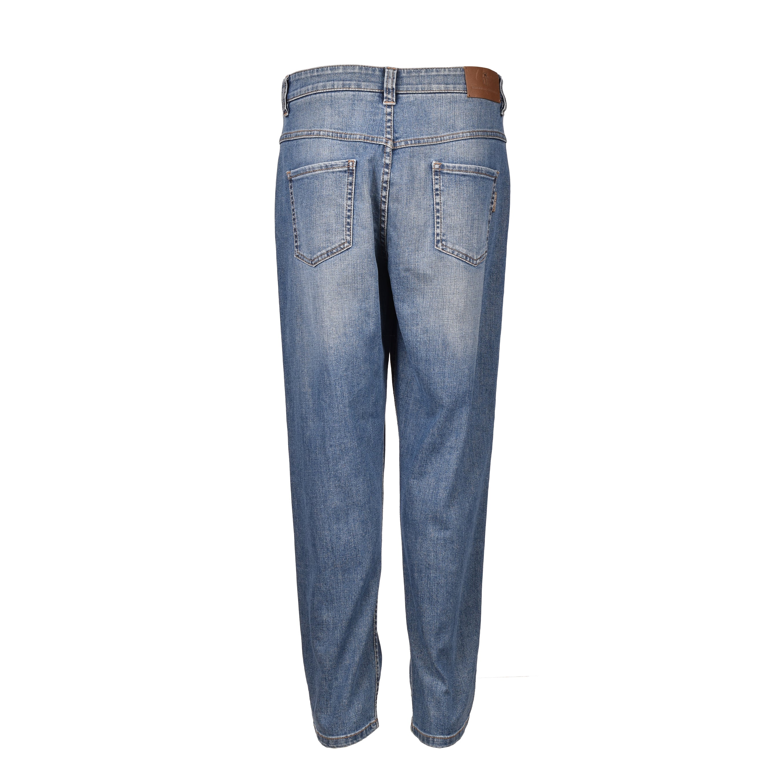 BRUNELLO CUCINELLI WOMEN'S SOFT BLUE TAPERED DENIM JEANS
