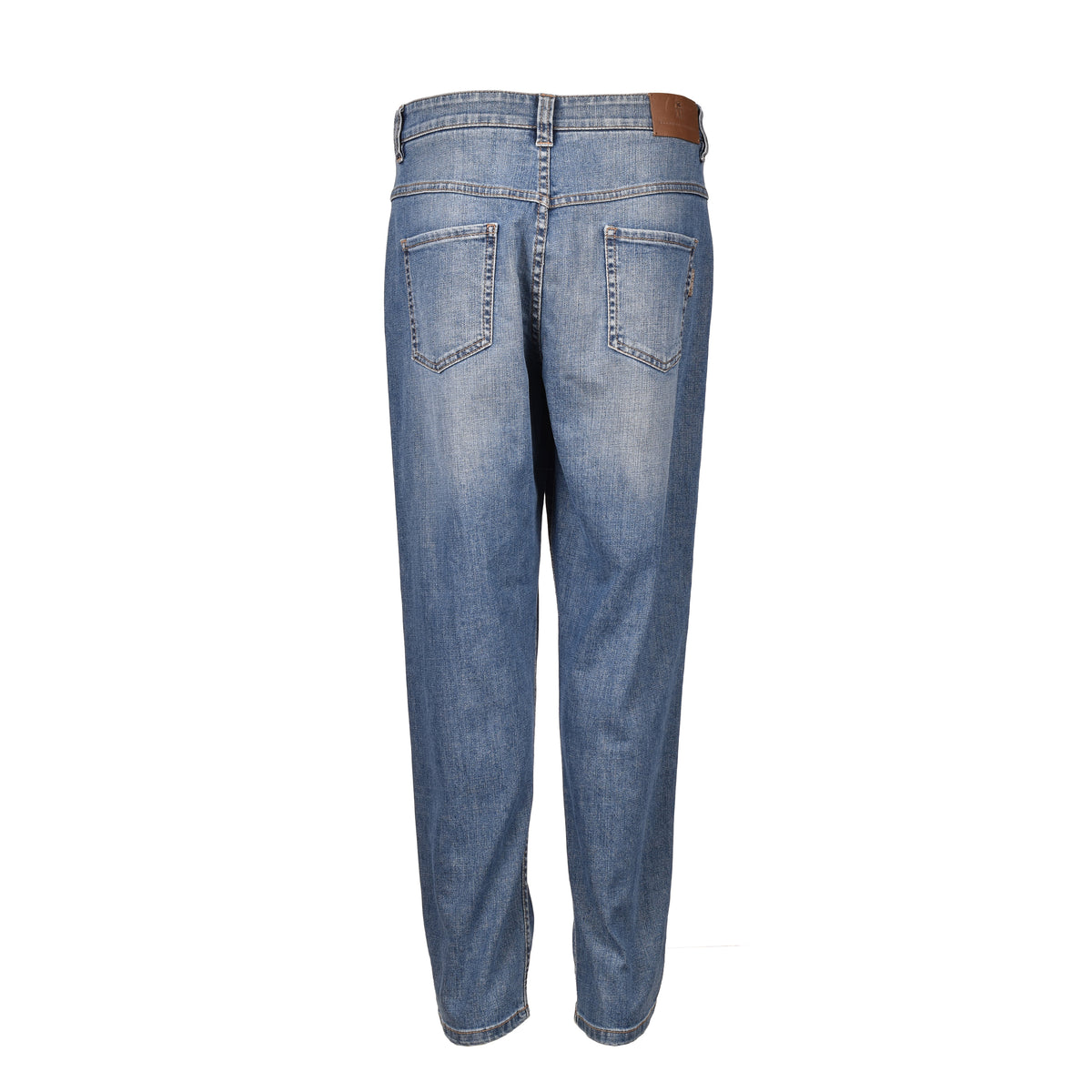 BRUNELLO CUCINELLI WOMEN'S MEDIUM BLUE TAPERED TROUSERS