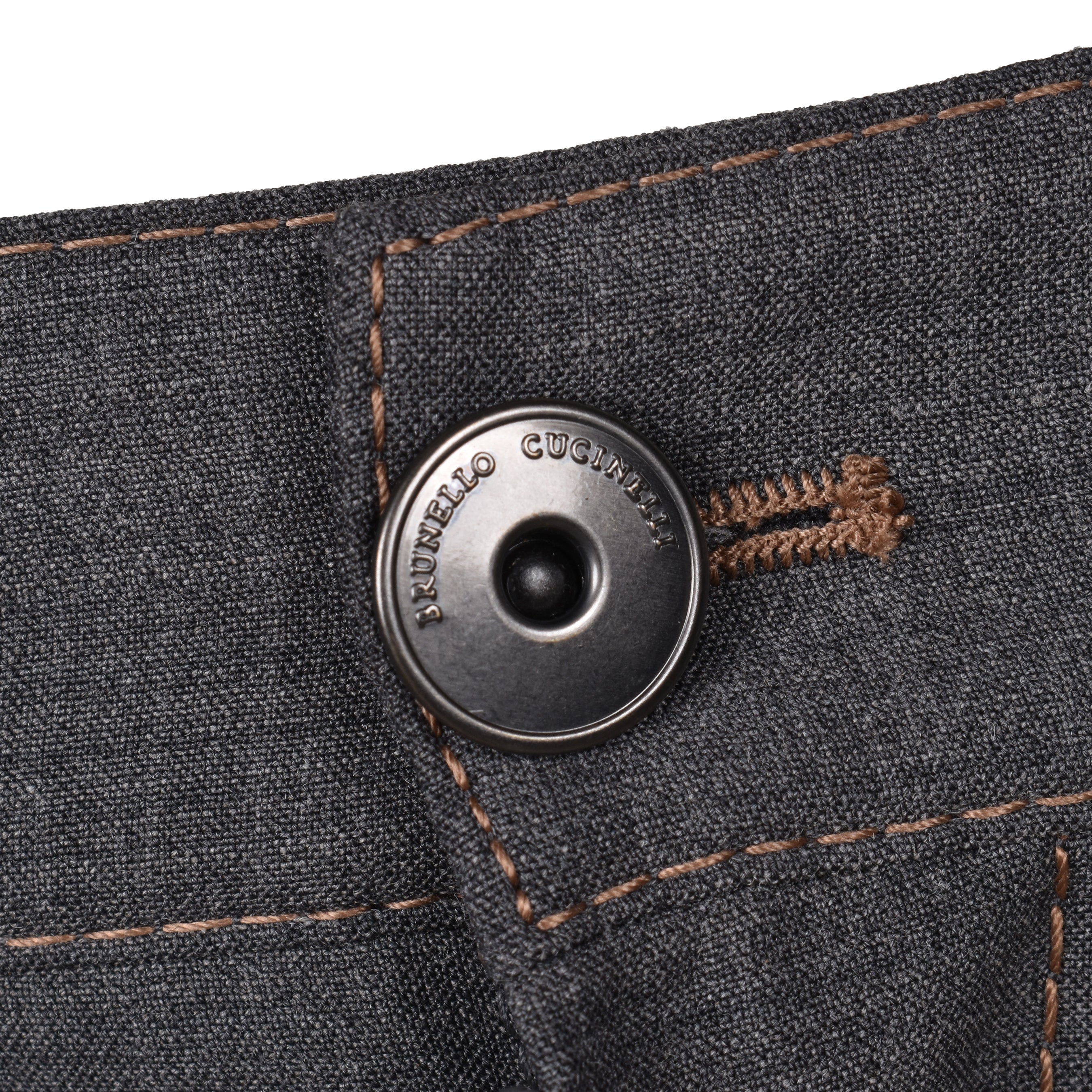 BRUNELLO CUCINELLI WOMEN'S MEDIUM GREY WOOL BLEND TROUSERS