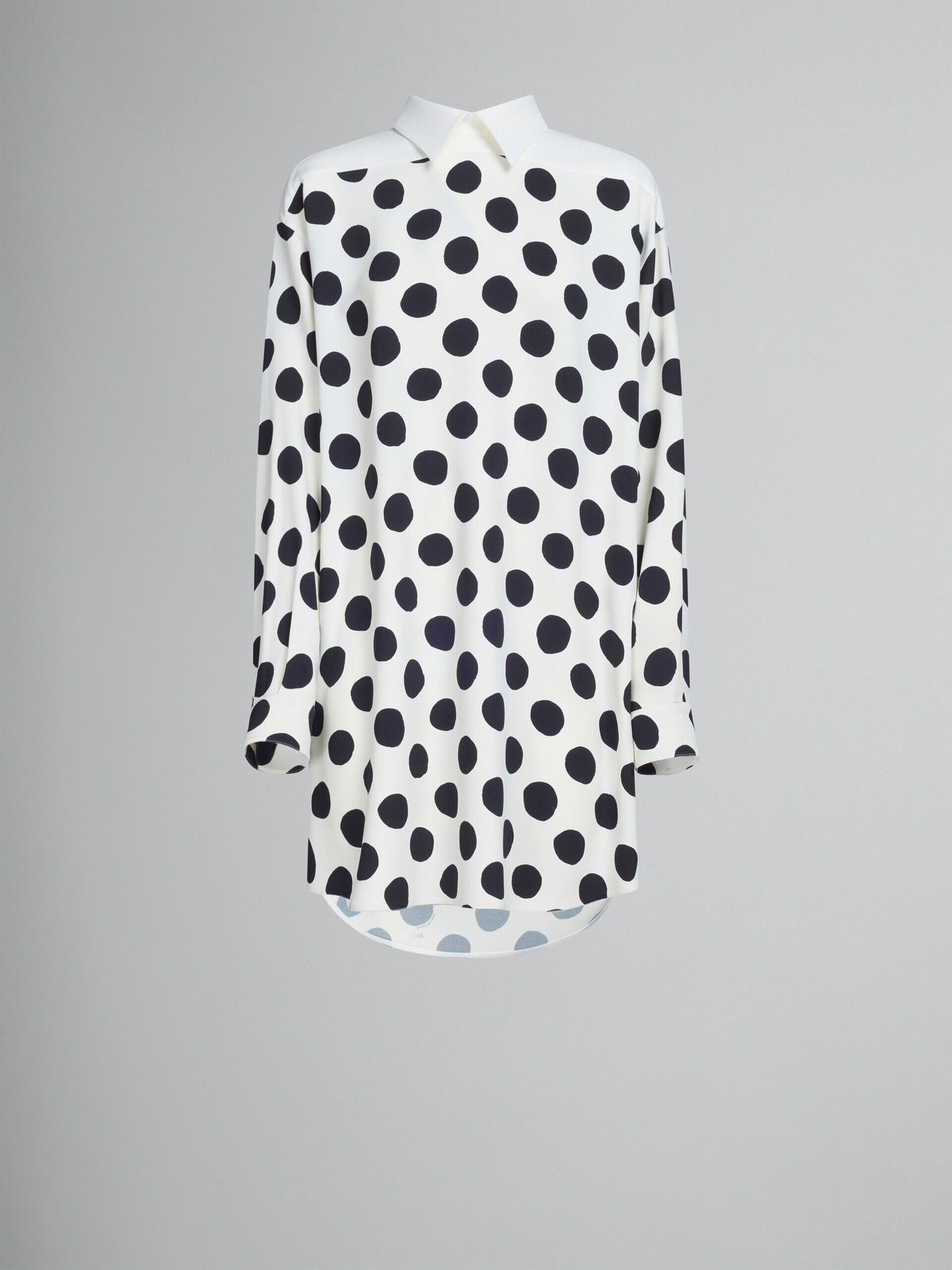 MARNI WOMEN'S WHITE POLKA DOT SHIRT DRESS