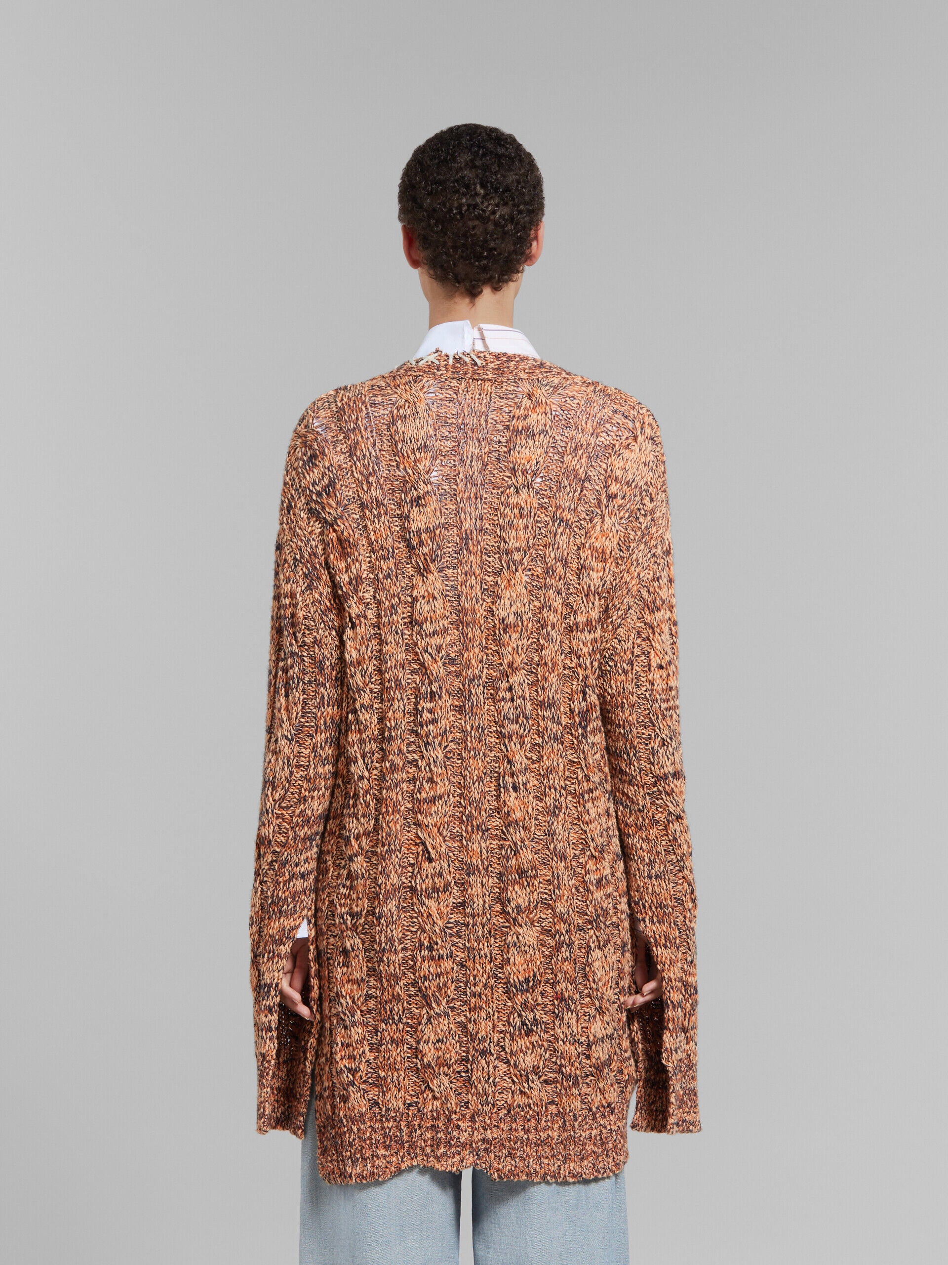 MARNI WOMEN'S MARLED ORANGE KNIT SWEATER