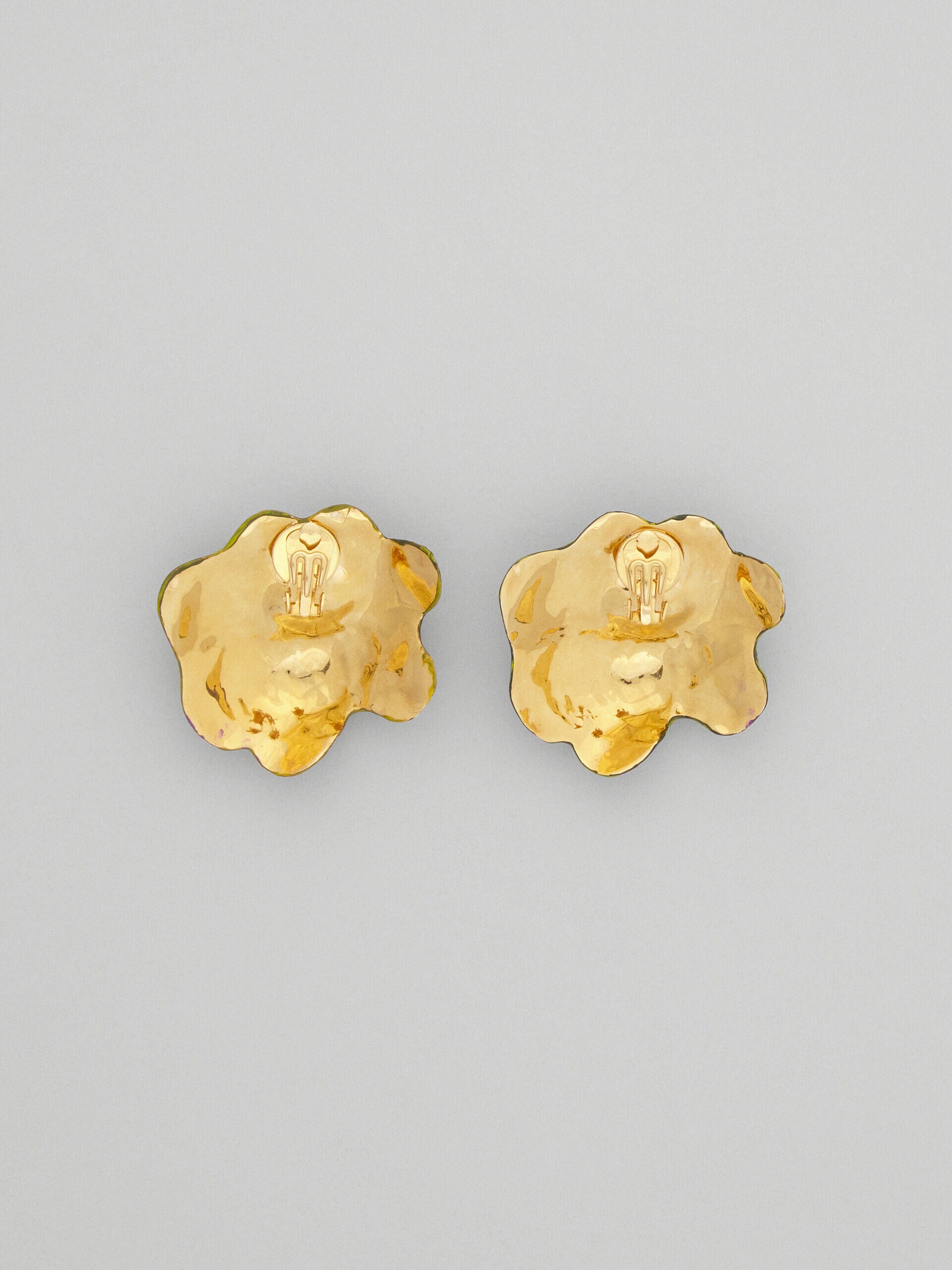 MARNI WOMEN'S PURPLE ENAMEL FLOWER EARRINGS