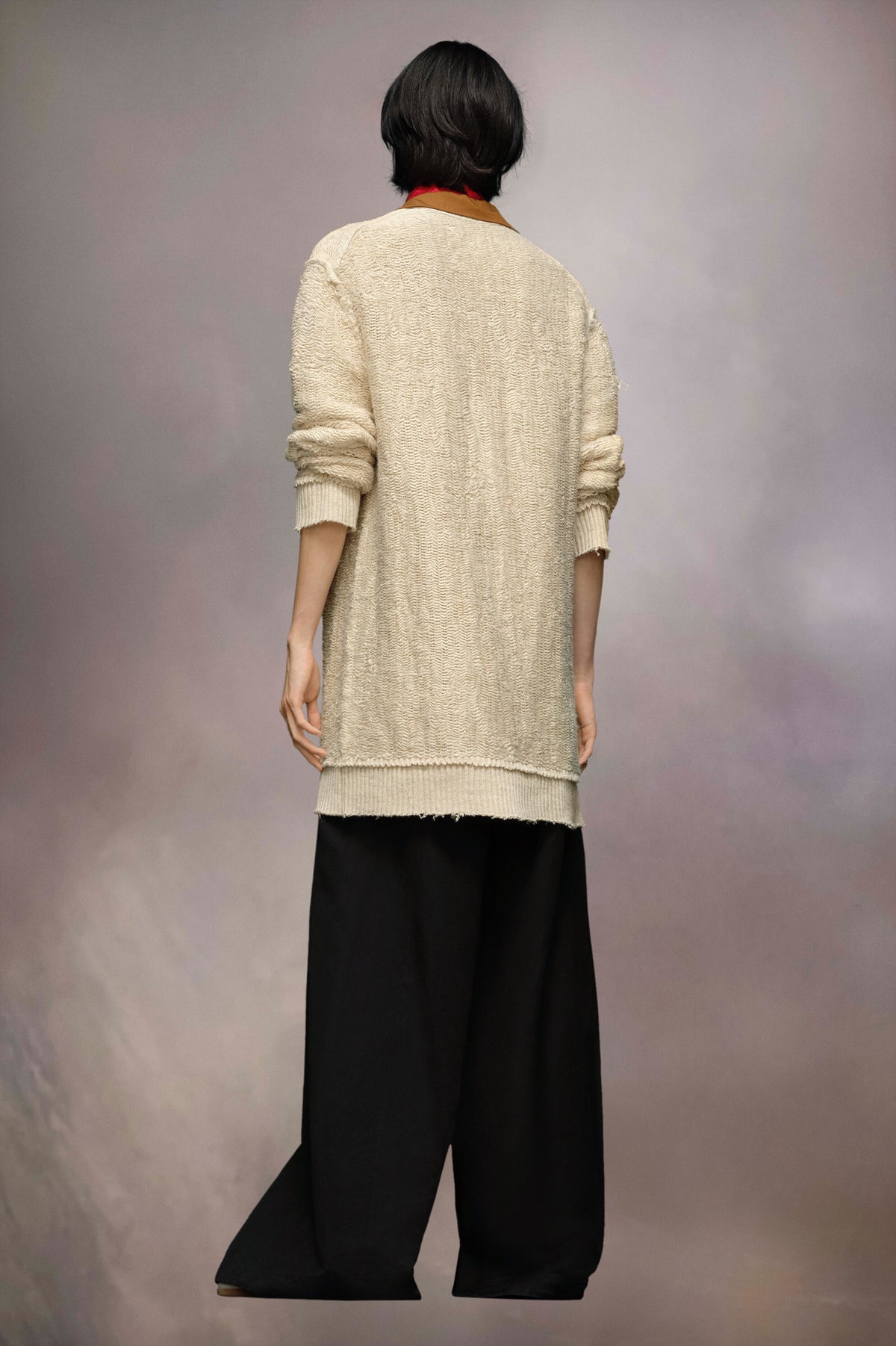 MAISON MARGIELA WOMEN'S BEIGE TEXTURED LONG CARDIGAN