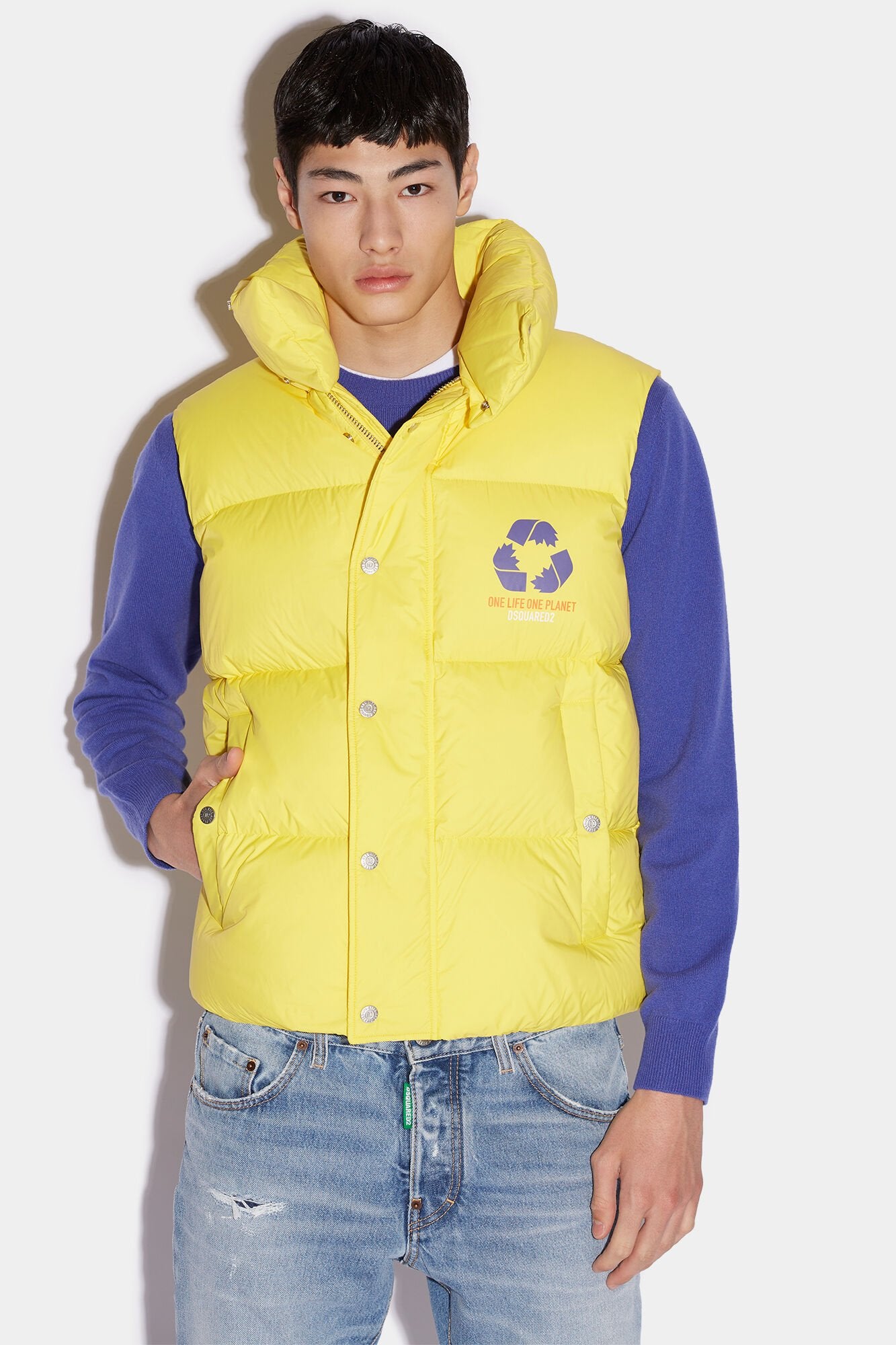 DSQUARED2 MEN'S LEMON QUILTED PUFFER VEST