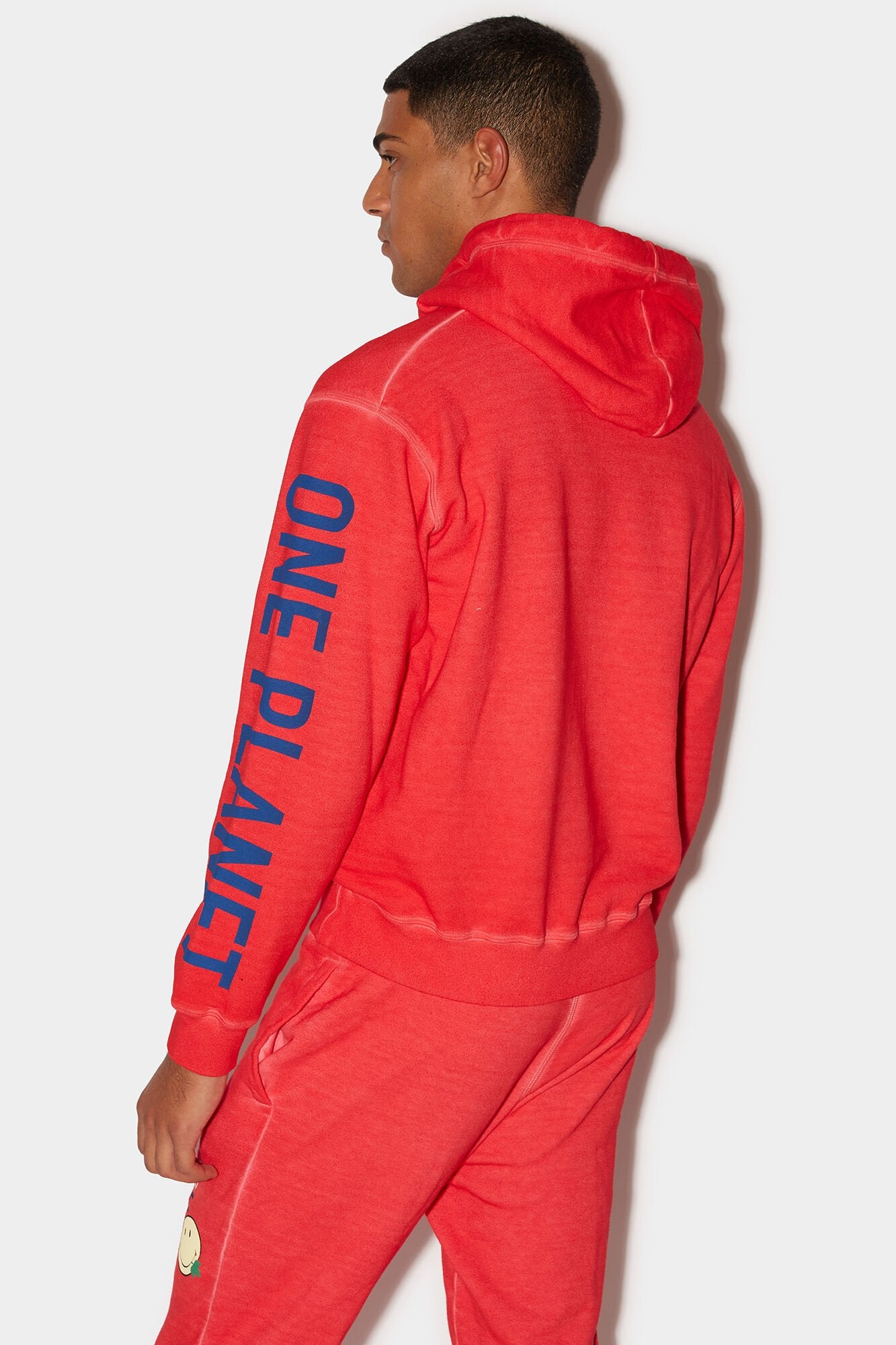DSQUARED2 MEN'S POPPY RED HOODED SWEATSHIRT WITH TEXT