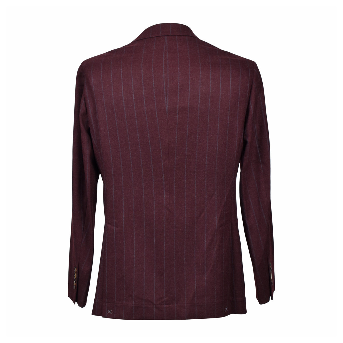 BRUNELLO CUCINELLI MEN'S BURGUNDY WOOL DOUBLE BREASTED BLAZER