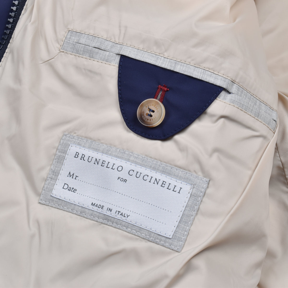 BRUNELLO CUCINELLI MEN'S DARK BLUE QUILTED JACKET