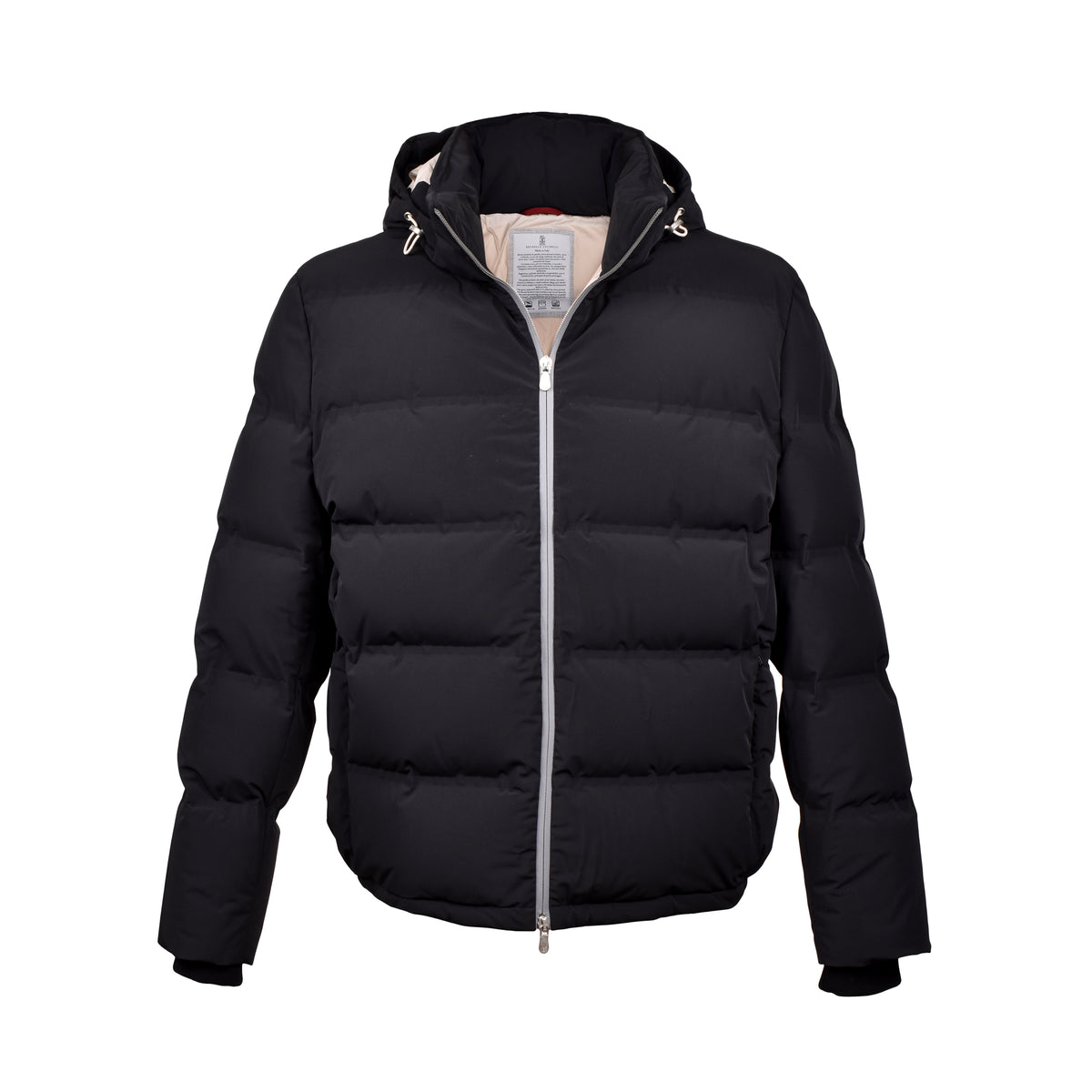 BRUNELLO CUCINELLI MEN'S BLACK QUILTED BOMBER JACKET