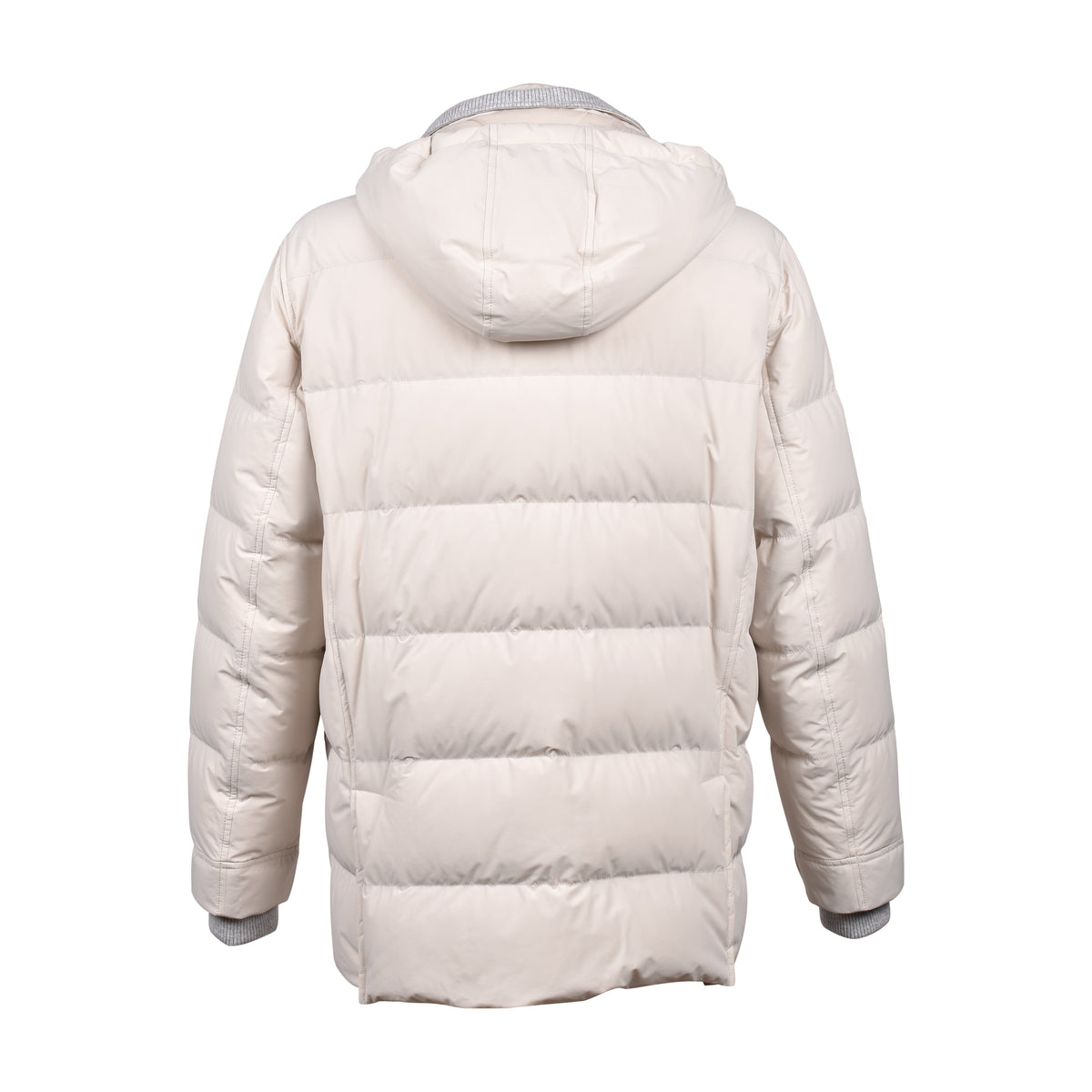 BRUNELLO CUCINELLI MEN'S OFF WHITE QUILTED JACKET