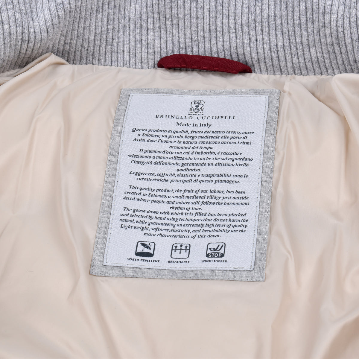 BRUNELLO CUCINELLI MEN'S OFF WHITE QUILTED JACKET